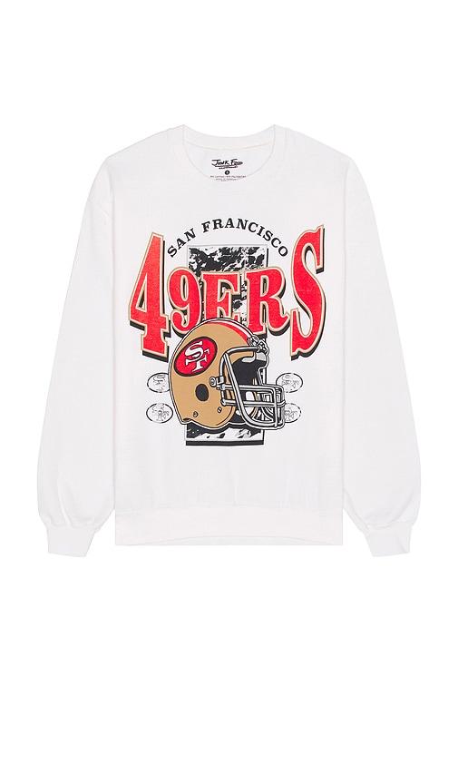 Junk Food 49ers Conversion Crew Fleece Sweatshirt in White by JUNK FOOD