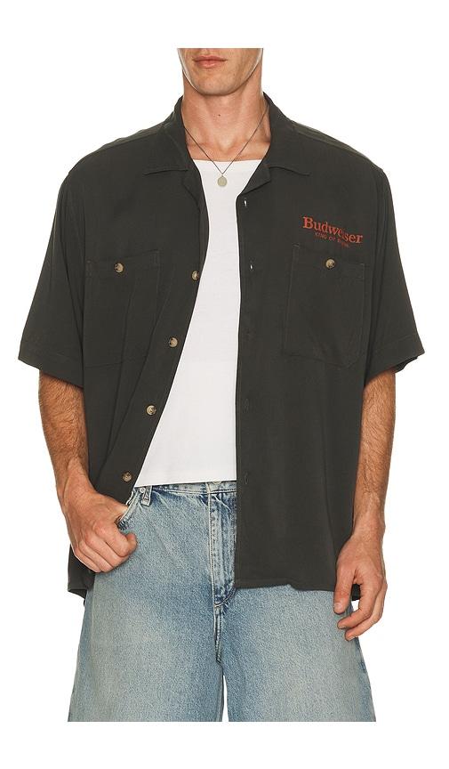 Junk Food Budweiser King Of Beers Camp Shirt in Black by JUNK FOOD