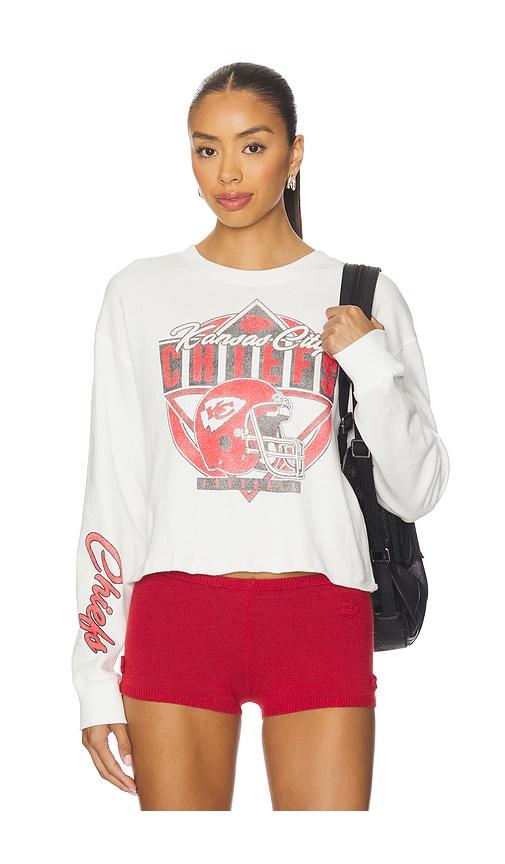 Junk Food Chiefs Helmet Crop Sweatshirt in Ivory by JUNK FOOD