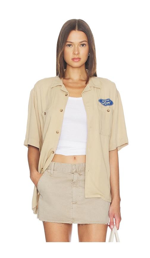 Junk Food Ford Mustang Camp Shirt in Brown by JUNK FOOD