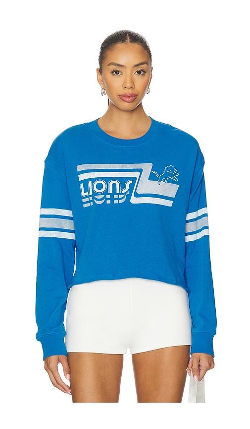 Junk Food Lions Retro Crop Sweatshirt in Blue by JUNK FOOD