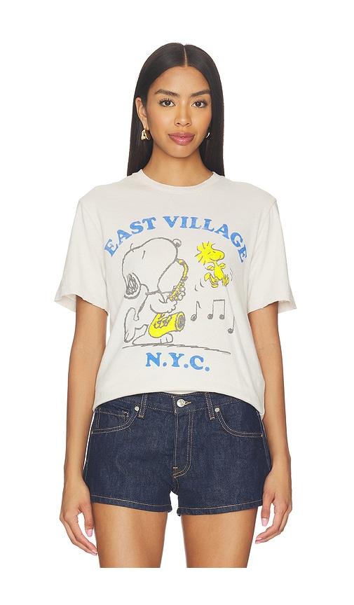 Junk Food Snoopy East Village Tee in Cream by JUNK FOOD