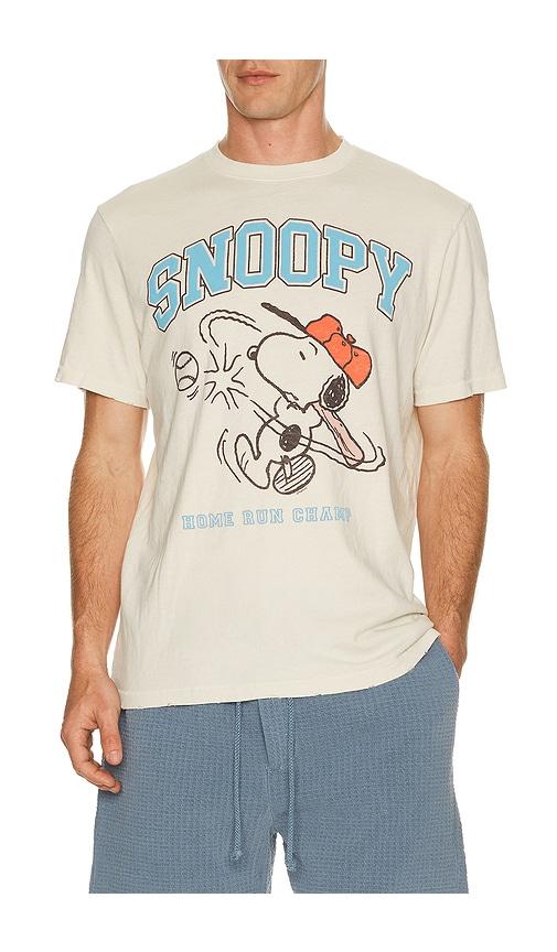 Junk Food Snoopy Home Run Champ Tee in Cream by JUNK FOOD