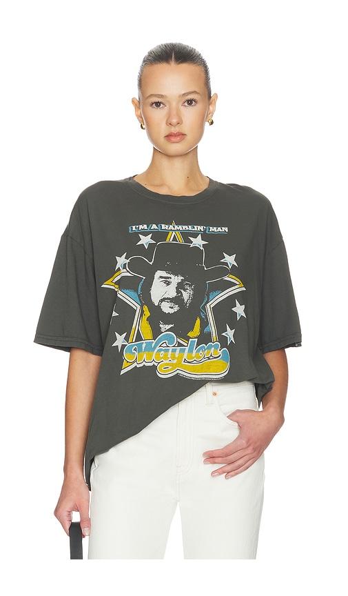 Junk Food Waylon I'M A Ramblin' Man Tee in Black by JUNK FOOD