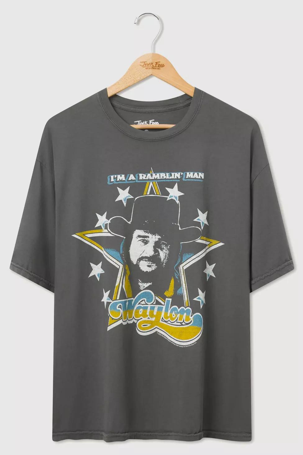 Junk Food Waylon Jennings I'm a Ramblin' Man Oversized Tee by JUNK FOOD