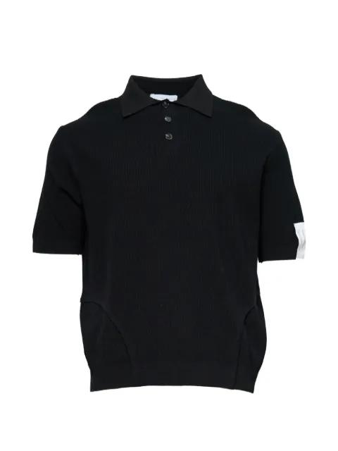 corset-seamed ribbed polo shirt by JUNTAE KIM