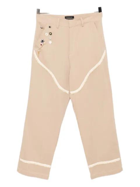 corset-trimmed chinos by JUNTAE KIM