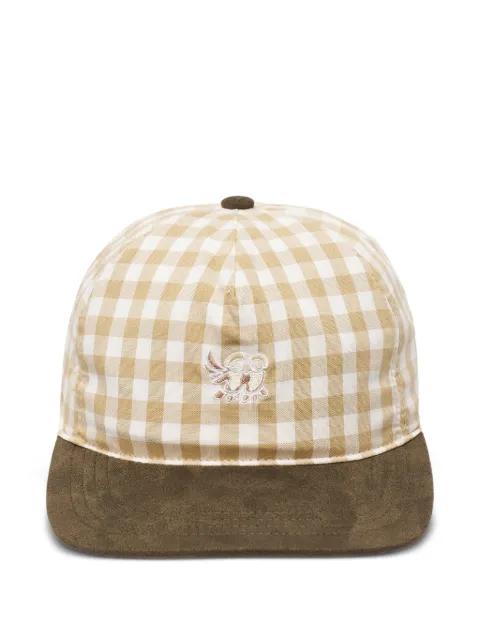 embroidery check cap by JUNTAE KIM
