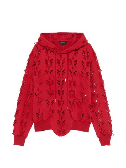 laser slashed hoodie by JUNTAE KIM