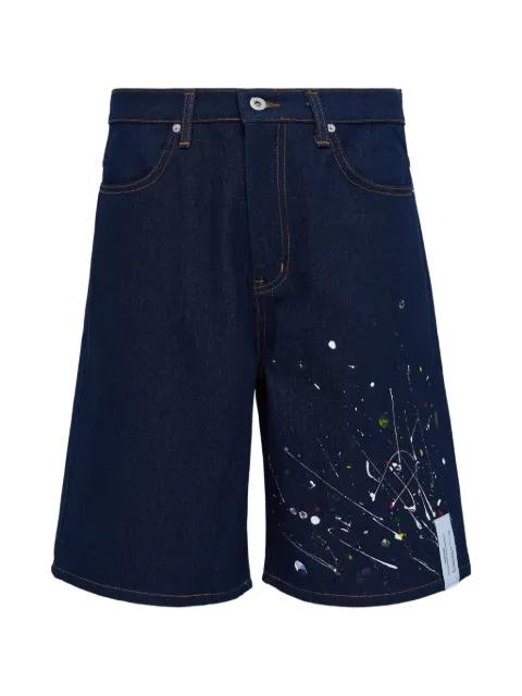 painted denim shorts by JUNTAE KIM