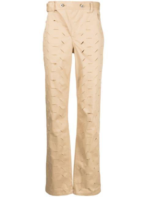 ripped straight-leg trousers by JUNTAE KIM