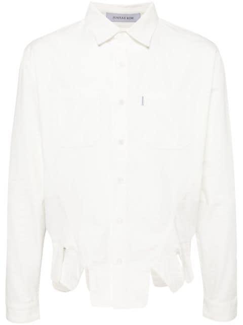 square petal corset shirt by JUNTAE KIM