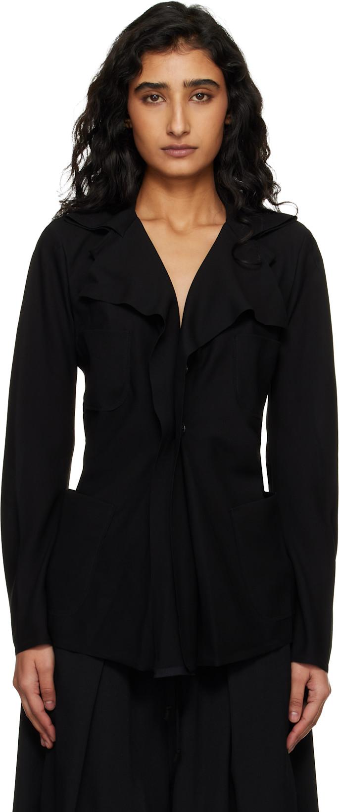 Black Georgette Blazer by JUNYA WATANABE