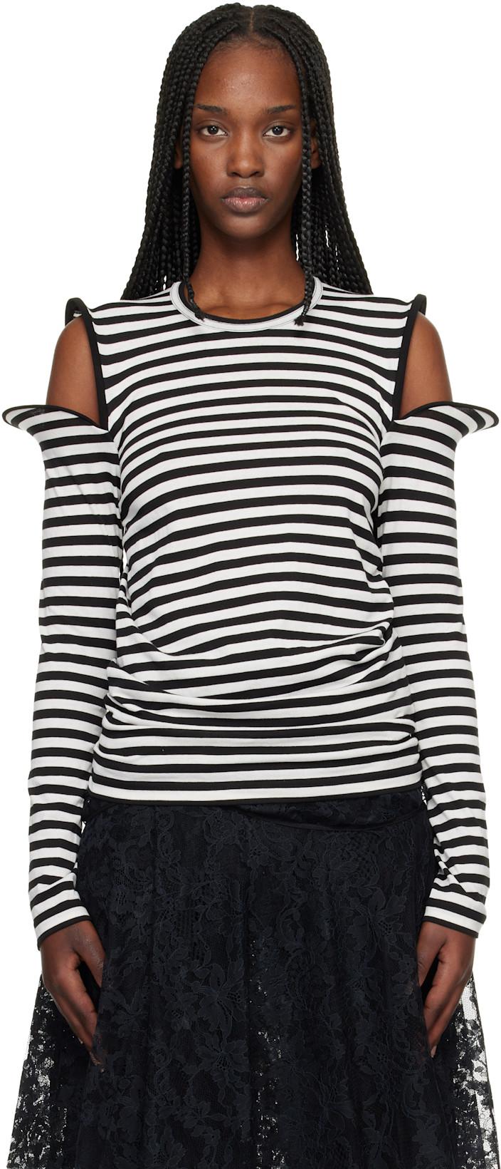 Black & White Stripe Jersey T-shirt by JUNYA WATANABE
