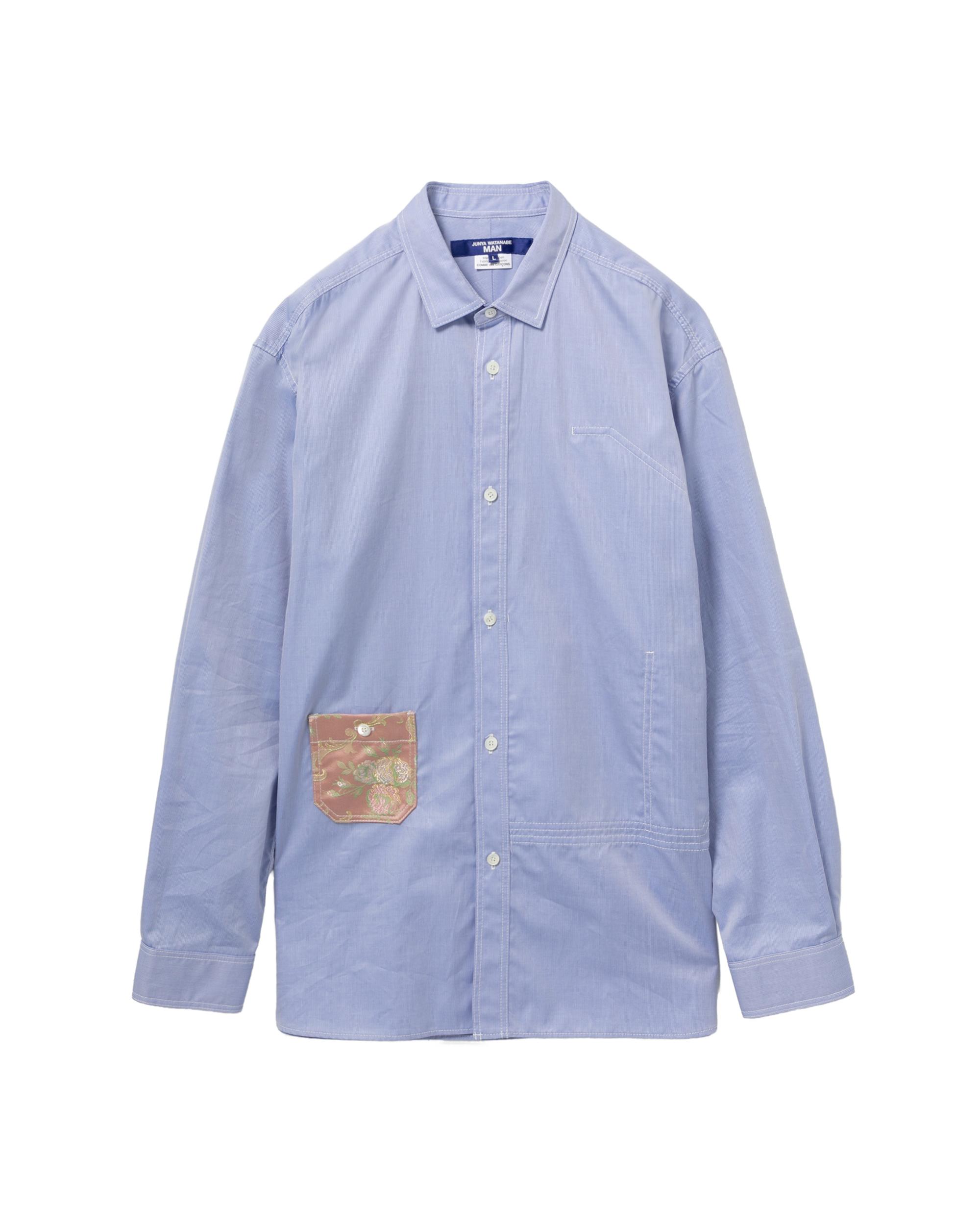 Floral patch pocket striped shirt by JUNYA WATANABE