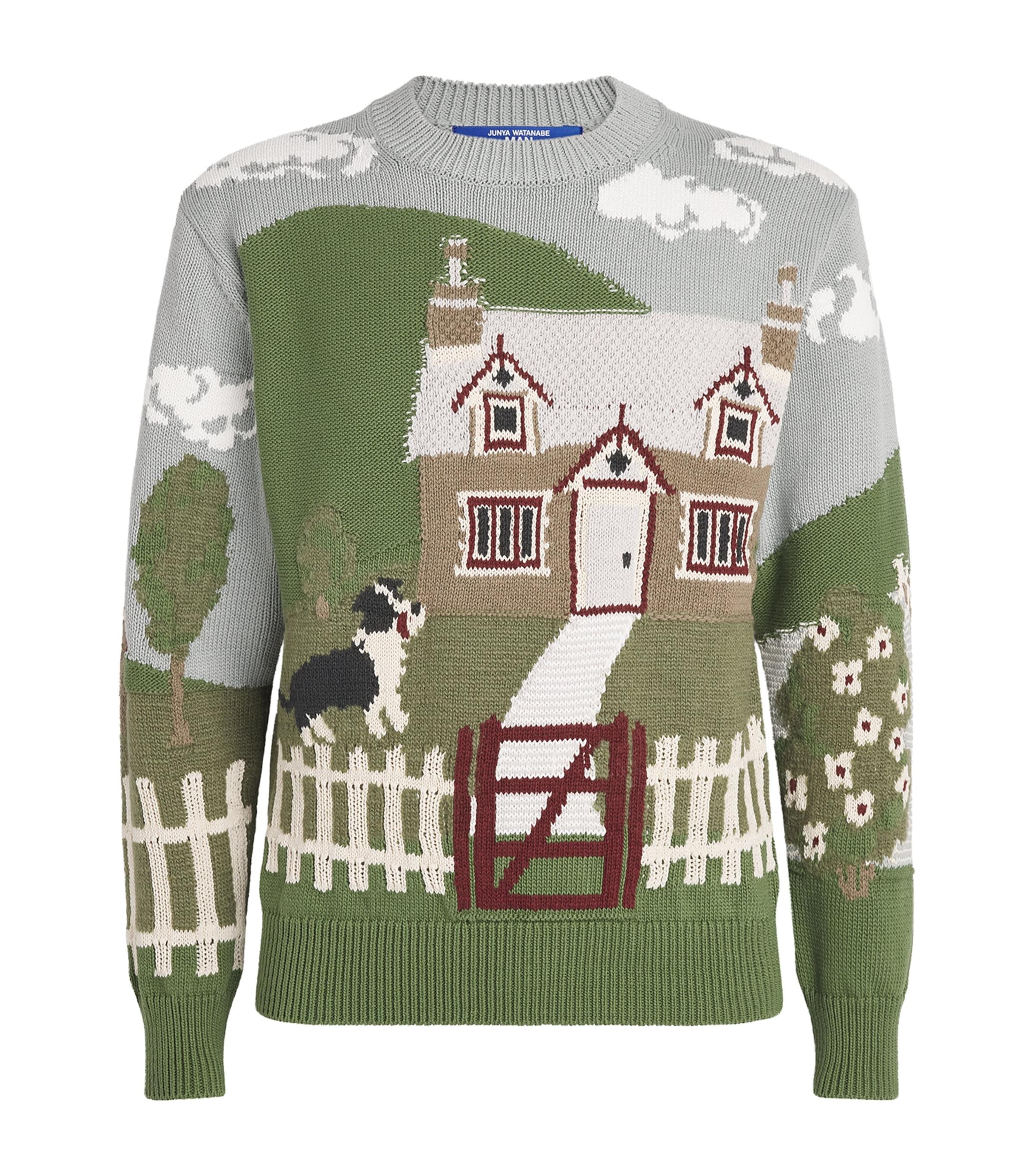 Junya Watanabe MAN Cotton-Wool Intarsia Sweater by JUNYA WATANABE