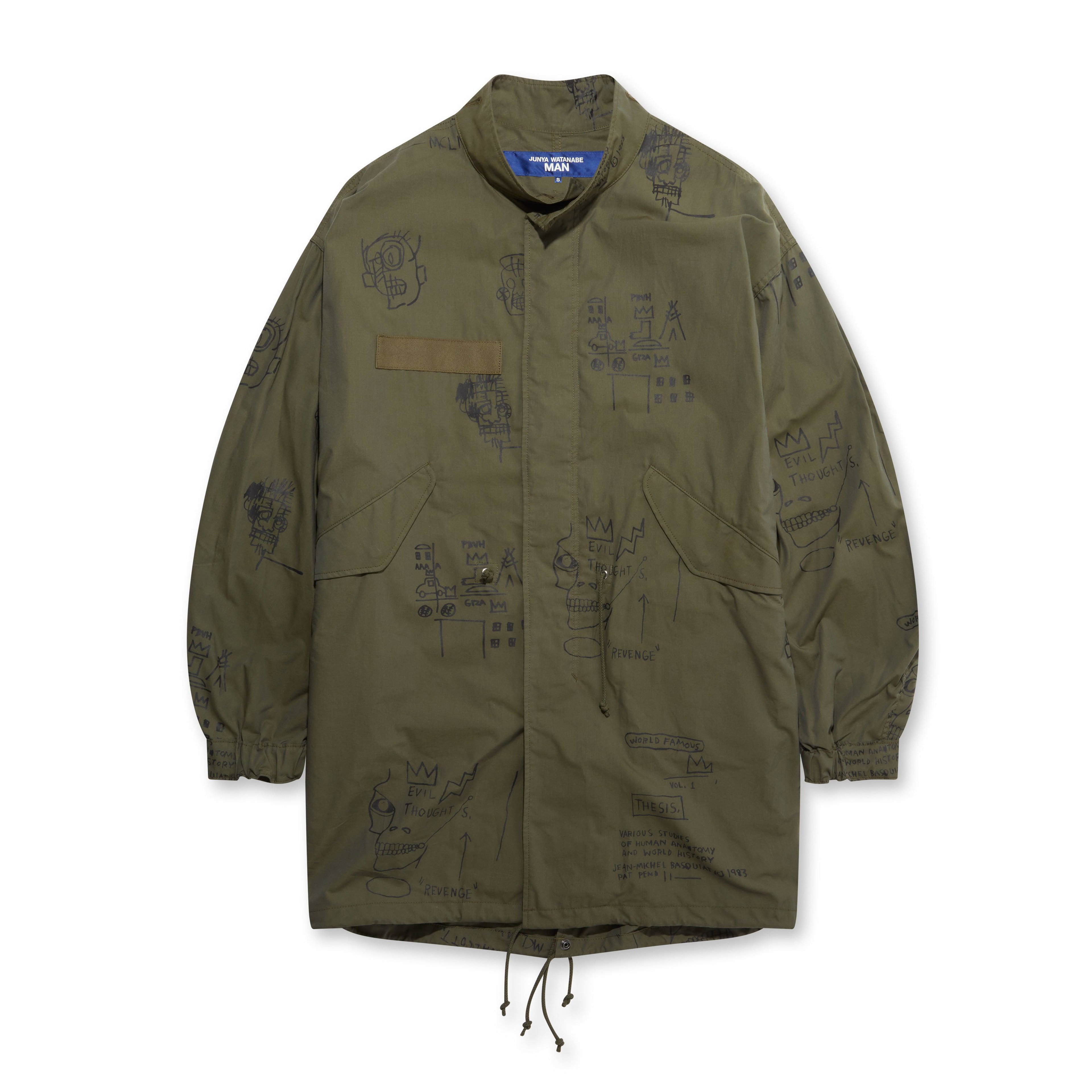 Junya Watanabe MAN - Jean-Michel Basquiat Cotton M65 Fishtail Parka - (Khaki) by JUNYA WATANABE