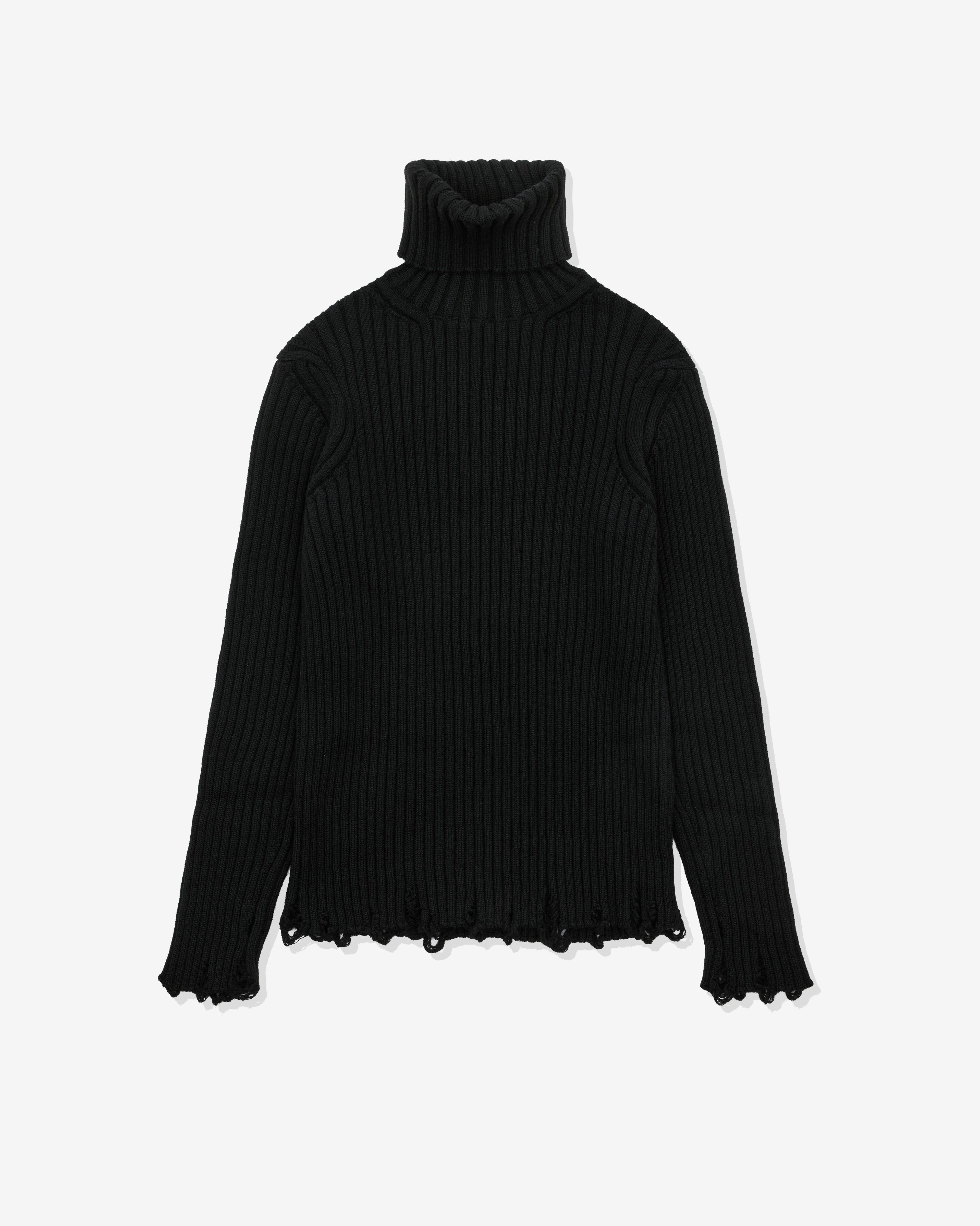 Junya Watanabe MAN - Men’s Raw Edge Turtleneck Sweater - (Black) by JUNYA WATANABE