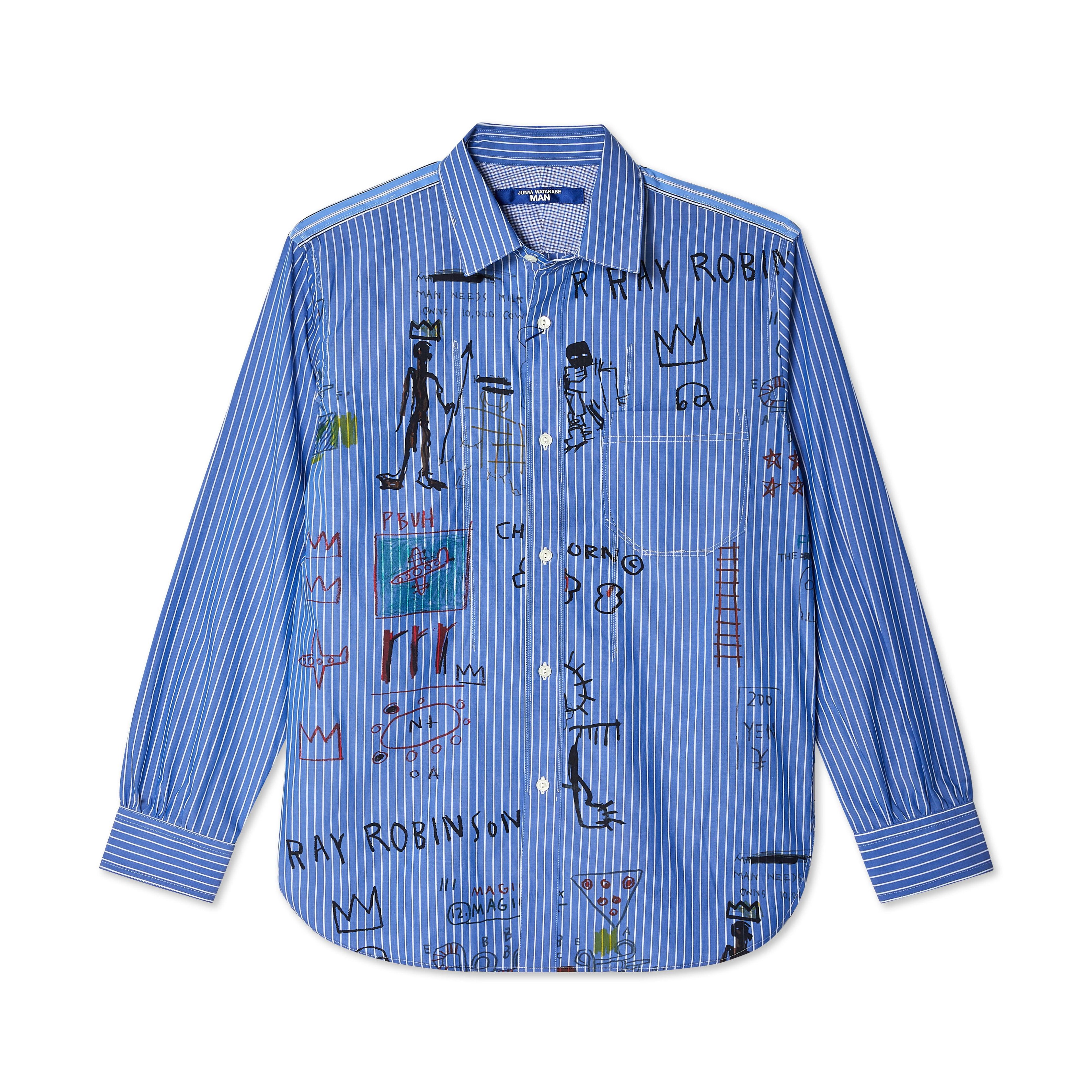 Junya Watanabe MAN - Men’s Slim Shirt - (Blue/White/Black) by JUNYA WATANABE