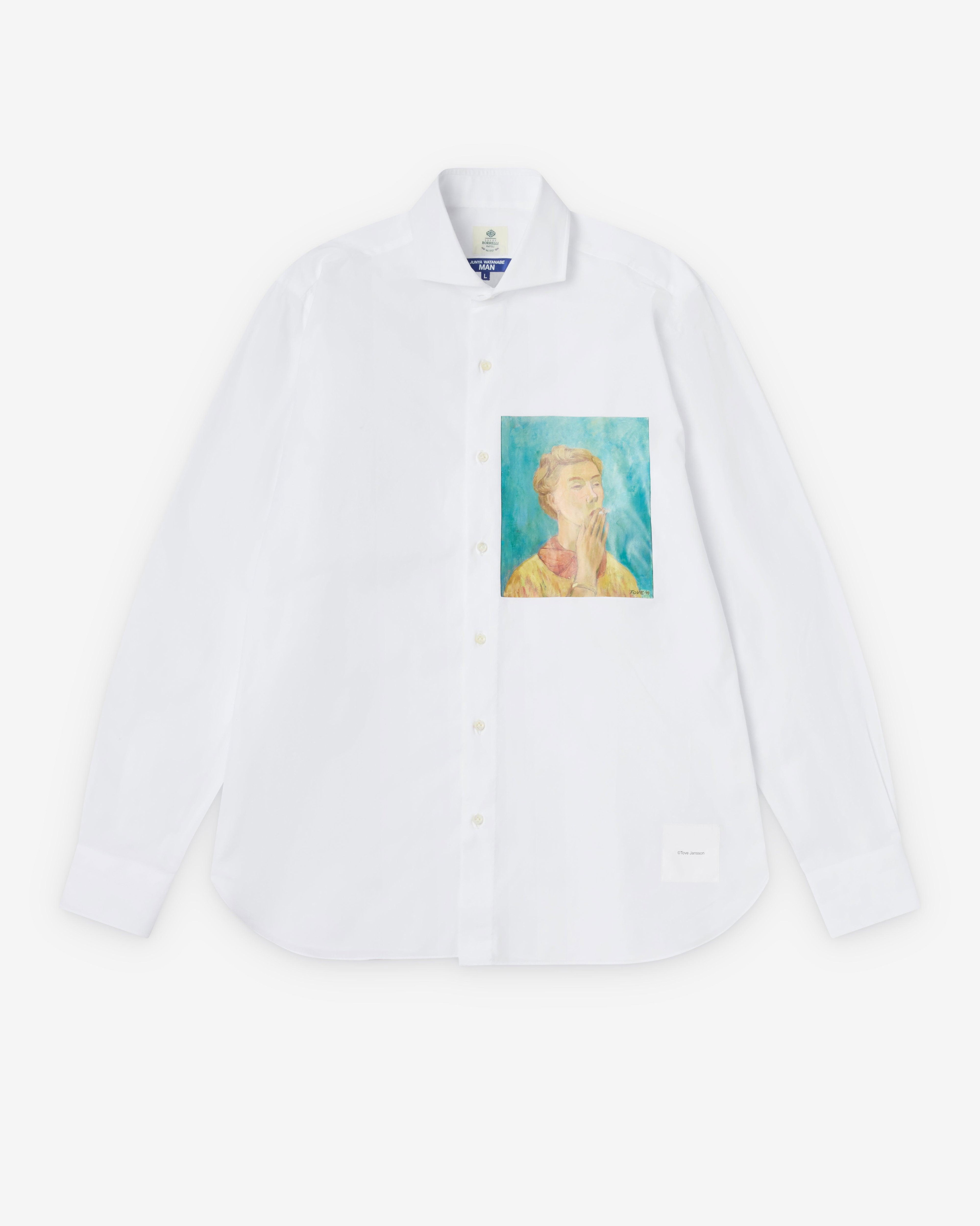 Junya Watanabe MAN - Men's Tove Jansson Poplin Print Shirt - (White) by JUNYA WATANABE