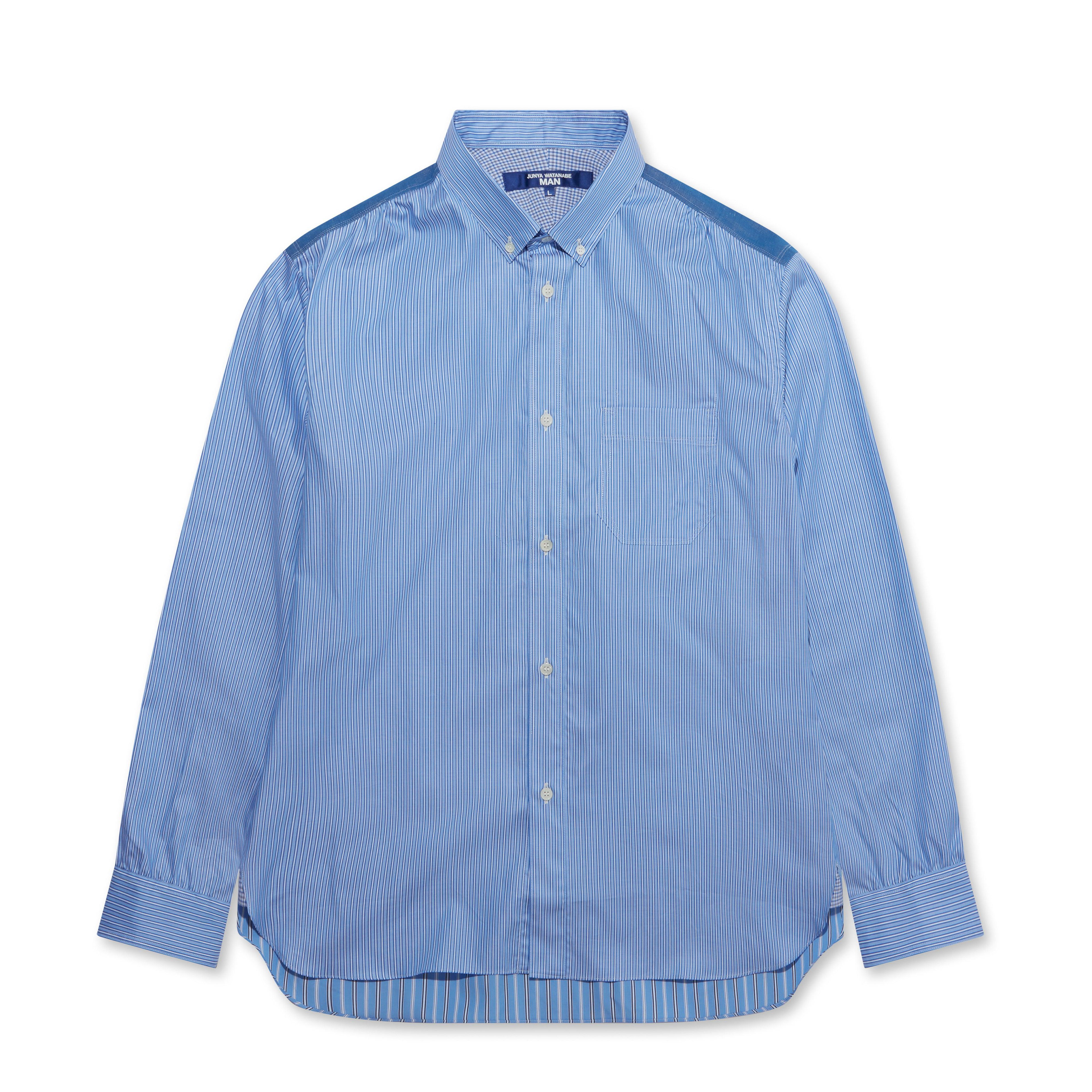 Junya Watanabe MAN - Slim Fit Cotton Shirt - (Blue/White) by JUNYA WATANABE