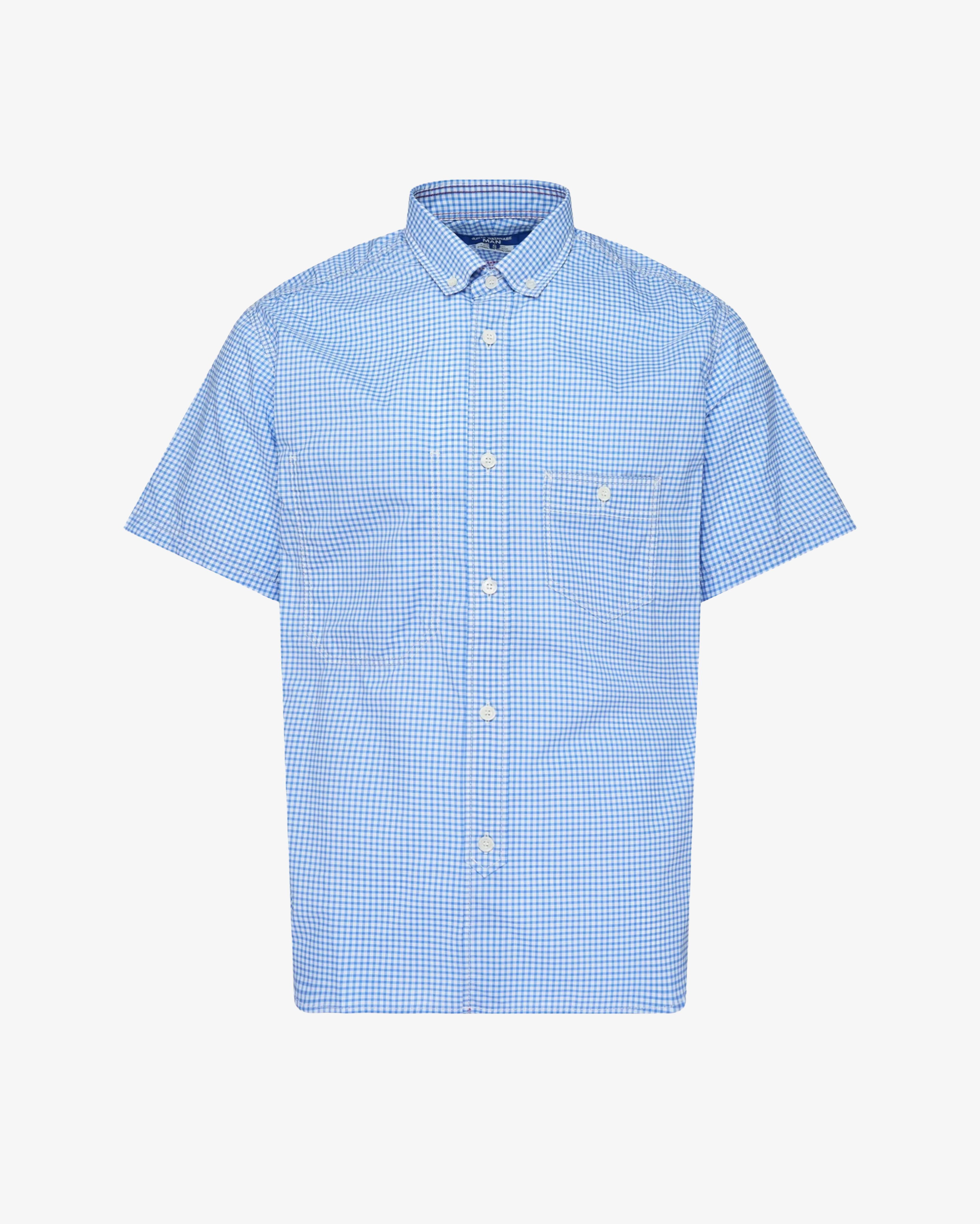 Junya Watanabe Man  - Men's Cotton Check Shirt - (Blue) by JUNYA WATANABE
