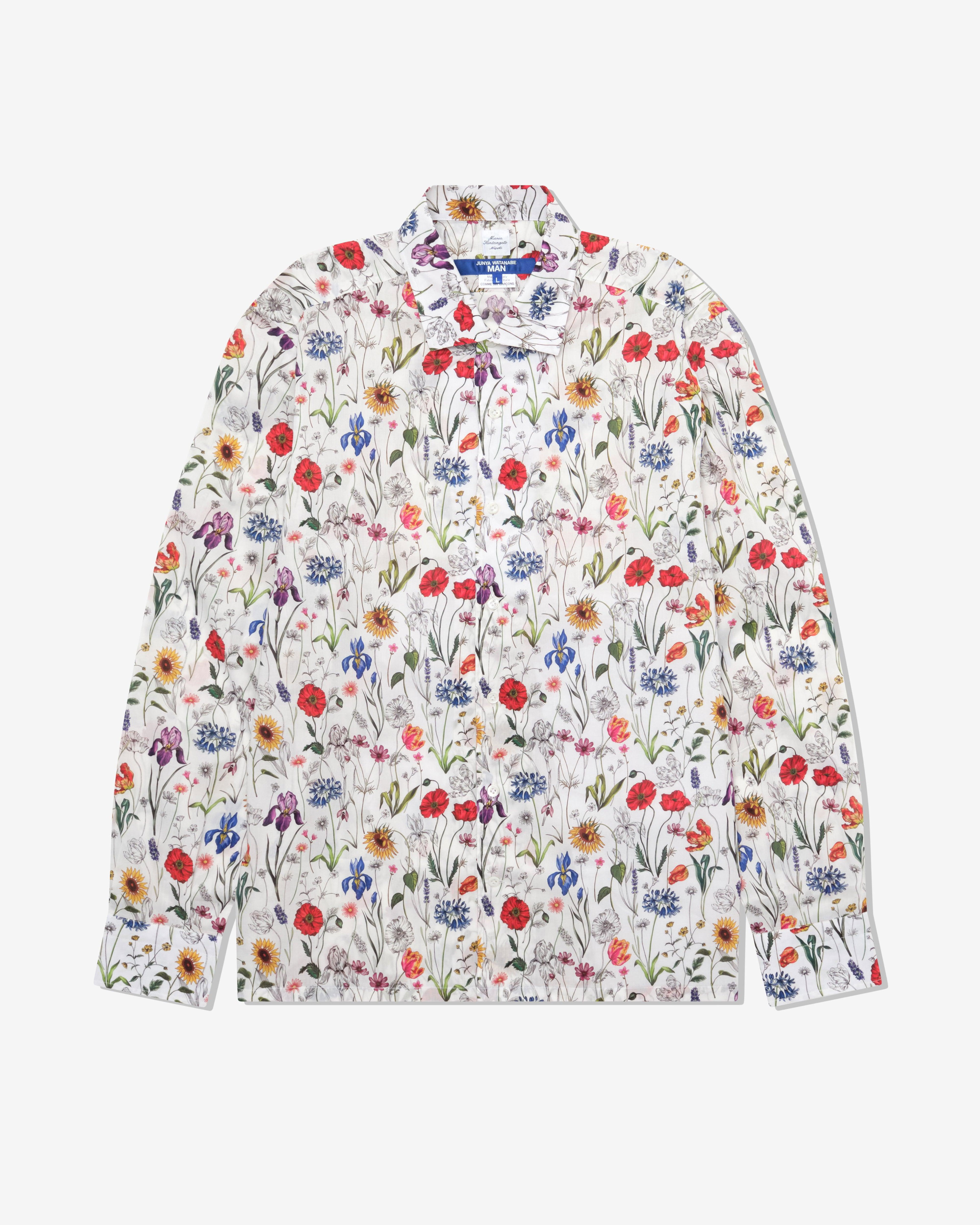 Junya Watanabe Man - Men's Floral Shirt - (White/Red/Purple) by JUNYA WATANABE