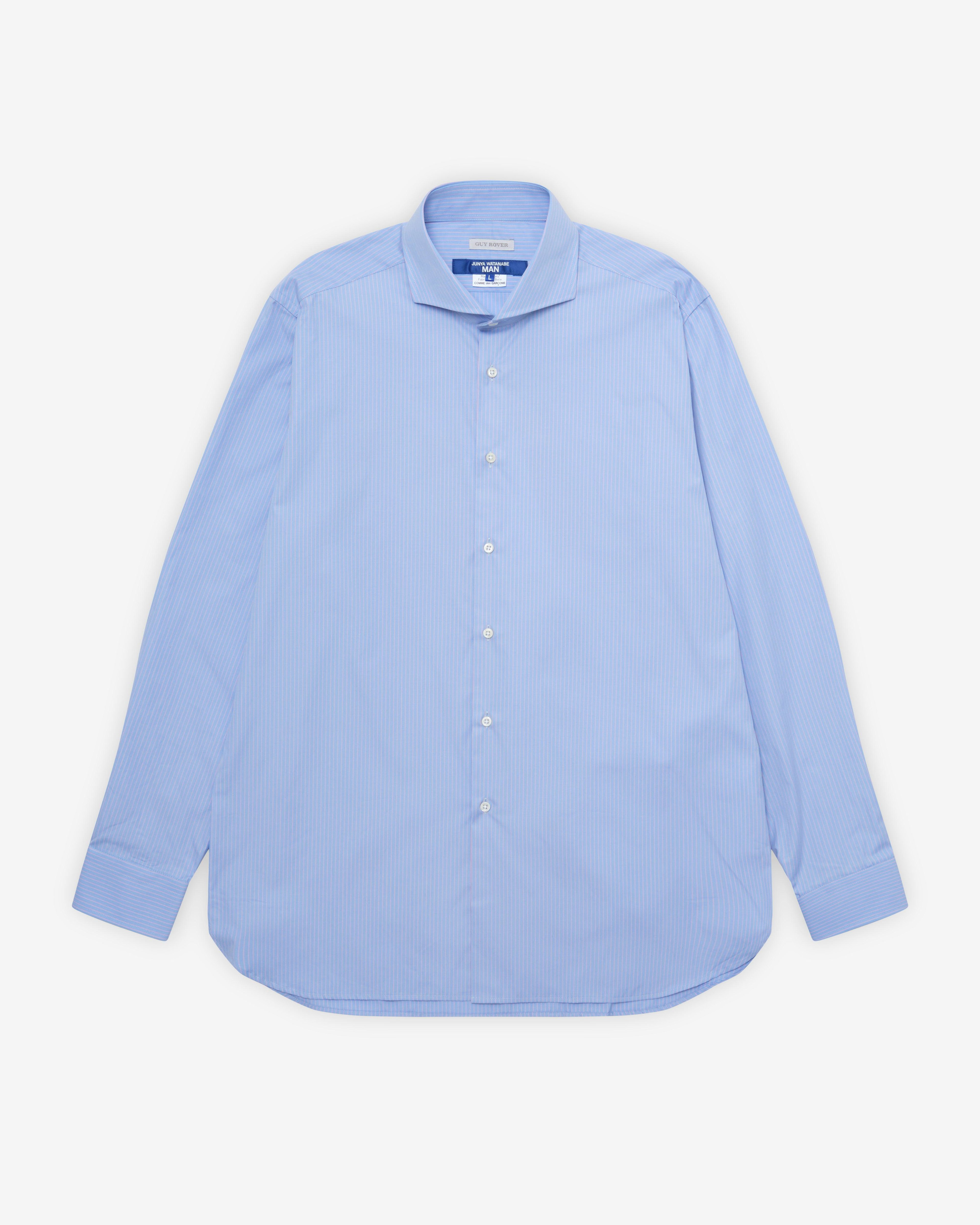 Junya Watanabe Man  - Men's Guy Rover Stripe Long Sleeve Shirt - (Blue) by JUNYA WATANABE