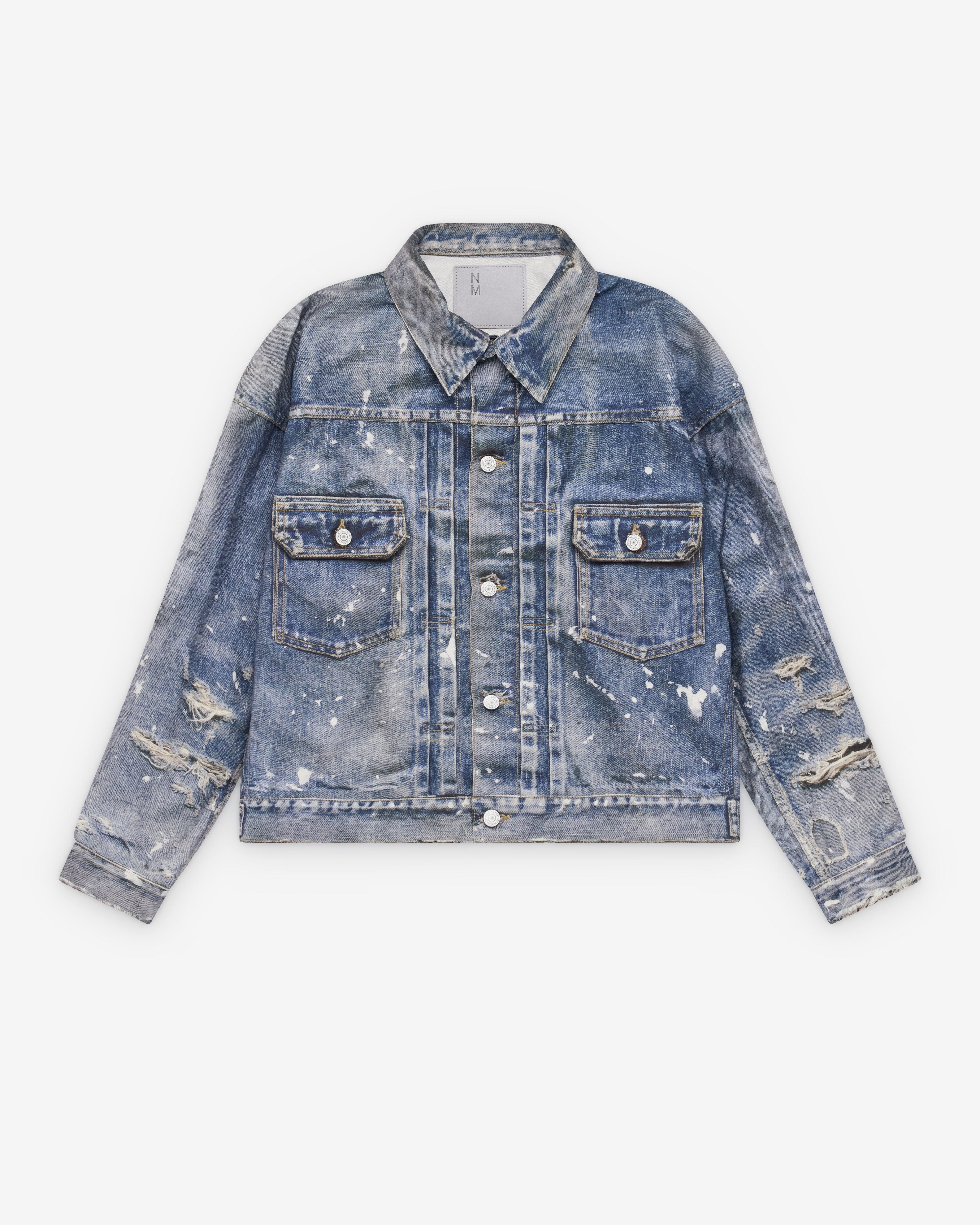 Junya Watanabe Man - Men's New Manual Printed Denim Jacket - (Indigo) by JUNYA WATANABE