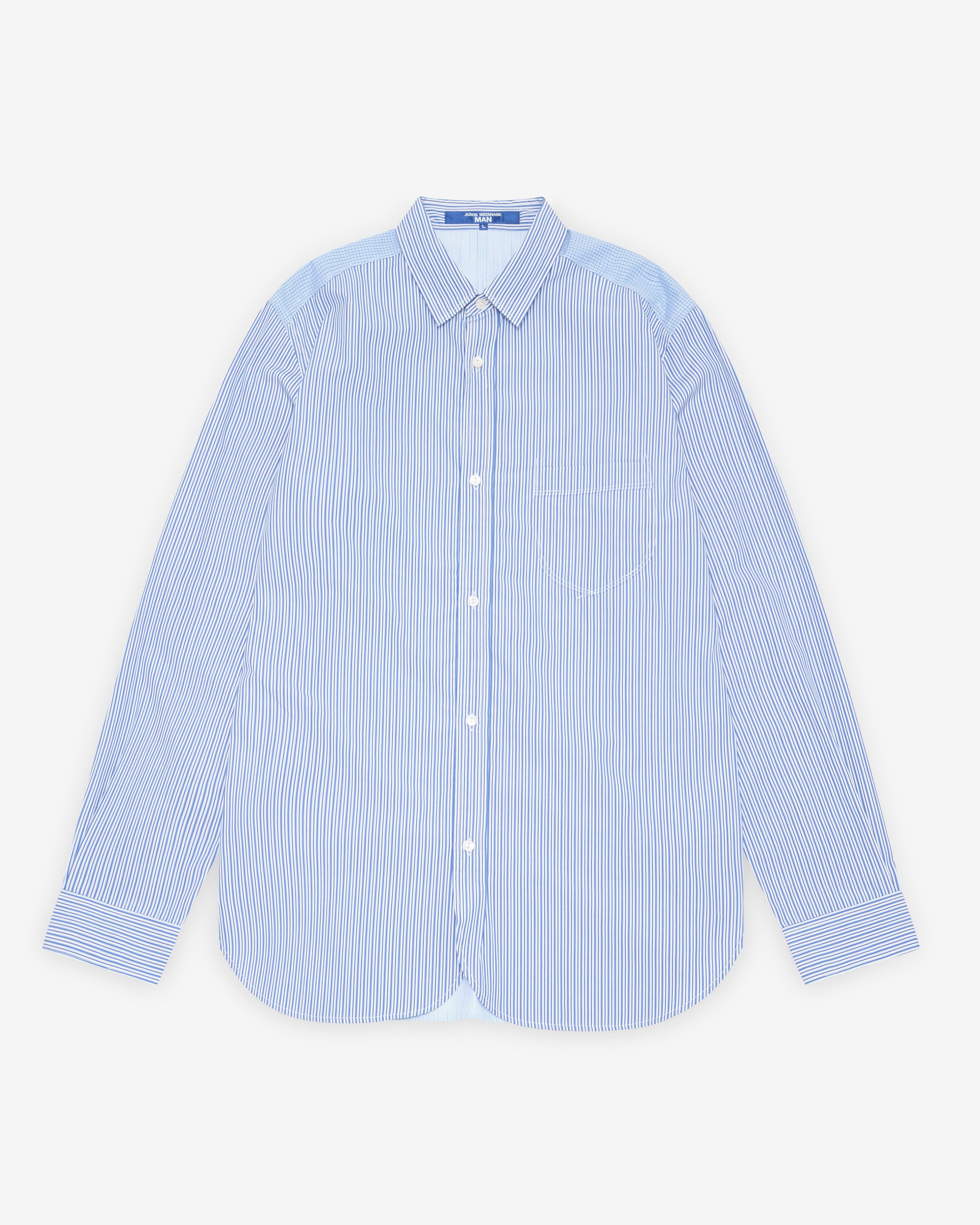 Junya Watanabe Man - Men's Panelled Shirt - (Blue) by JUNYA WATANABE