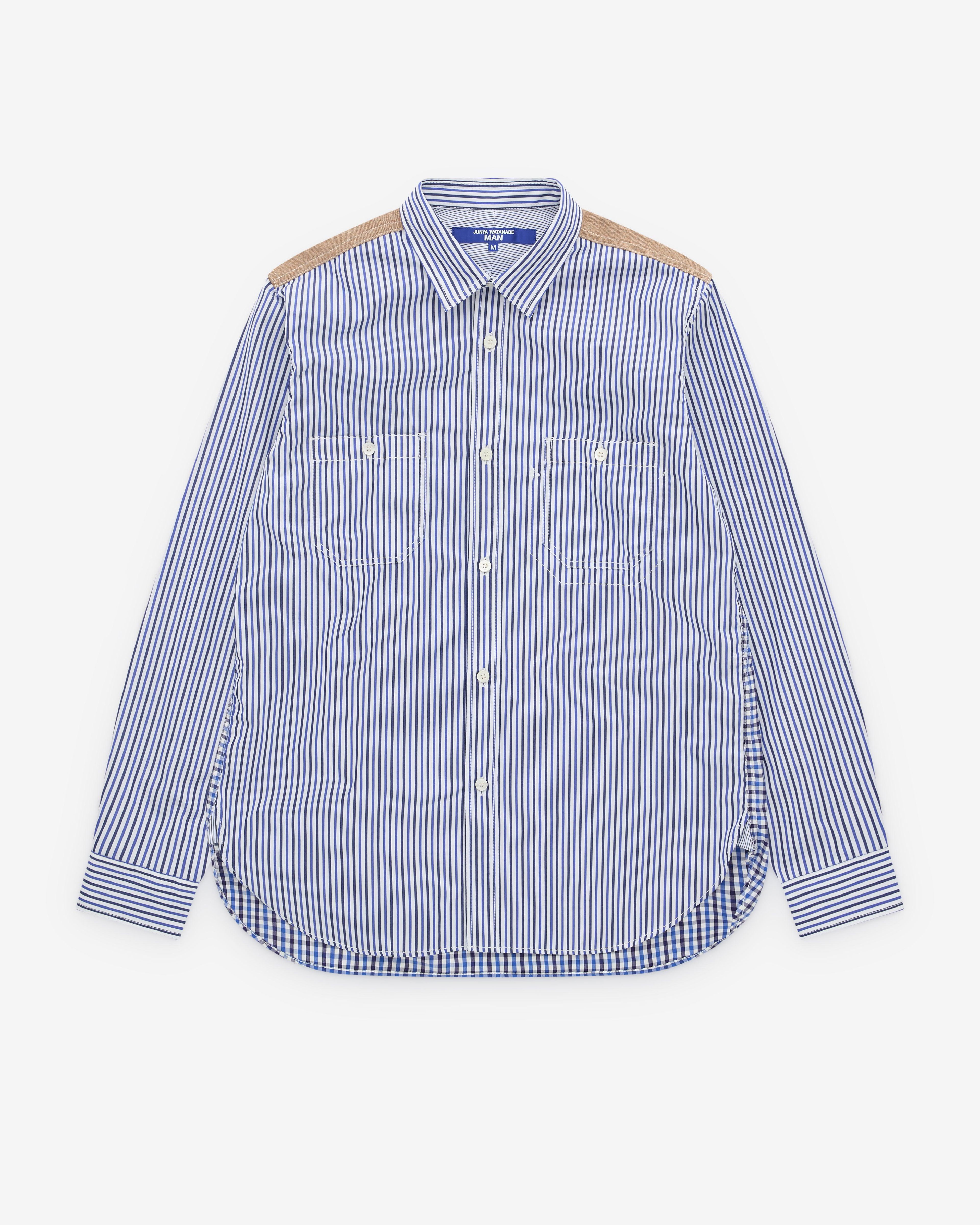 Junya Watanabe Man  - Men's Pinstripe And Check Shirt - (Stripes1/1A) by JUNYA WATANABE