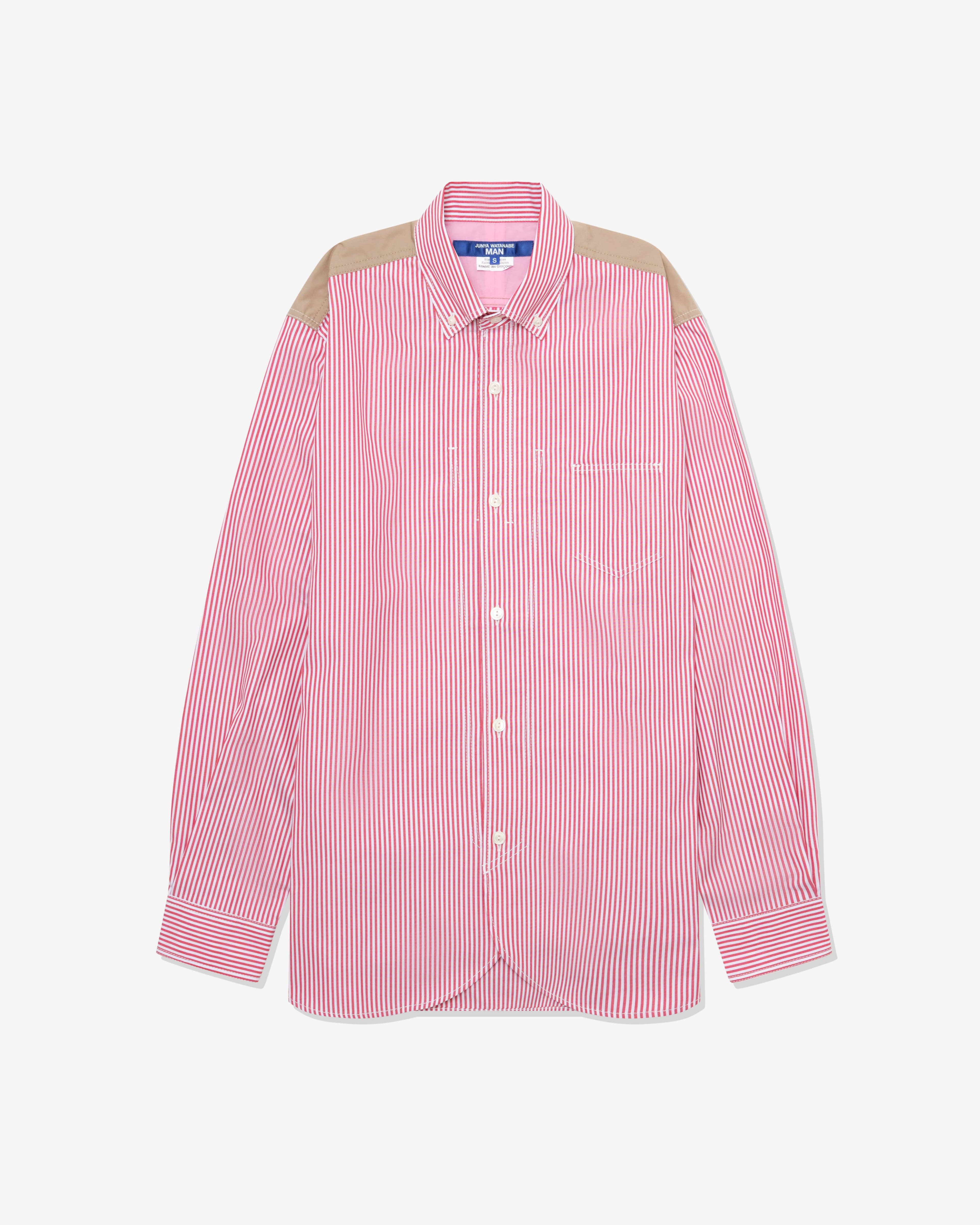 Junya Watanabe Man - Men's Striped Shirt - (White/Red/Beige) by JUNYA WATANABE