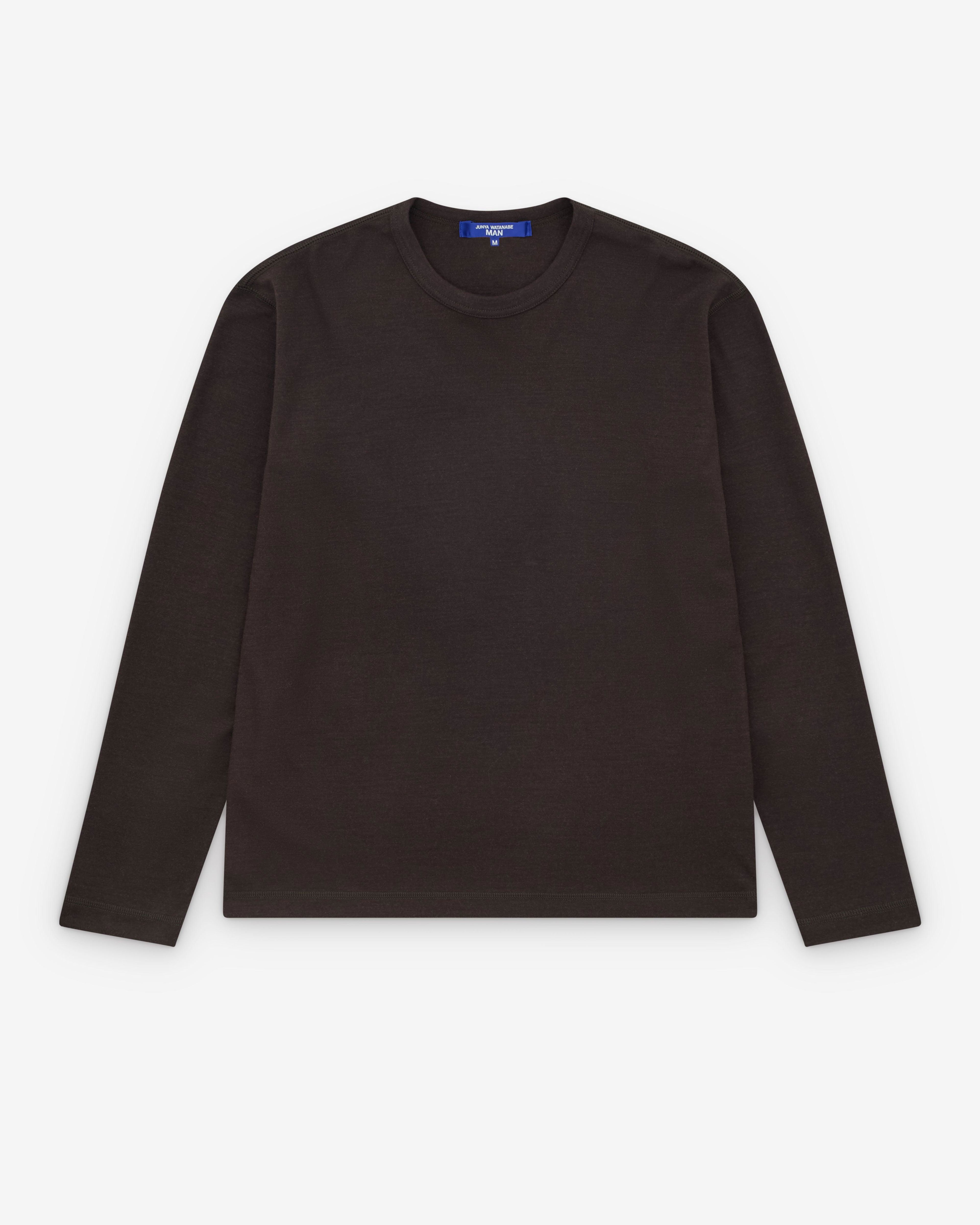 Junya Watanabe Man - Men’s Wool Long Sleeve T-Shirt - (Brown) by JUNYA WATANABE