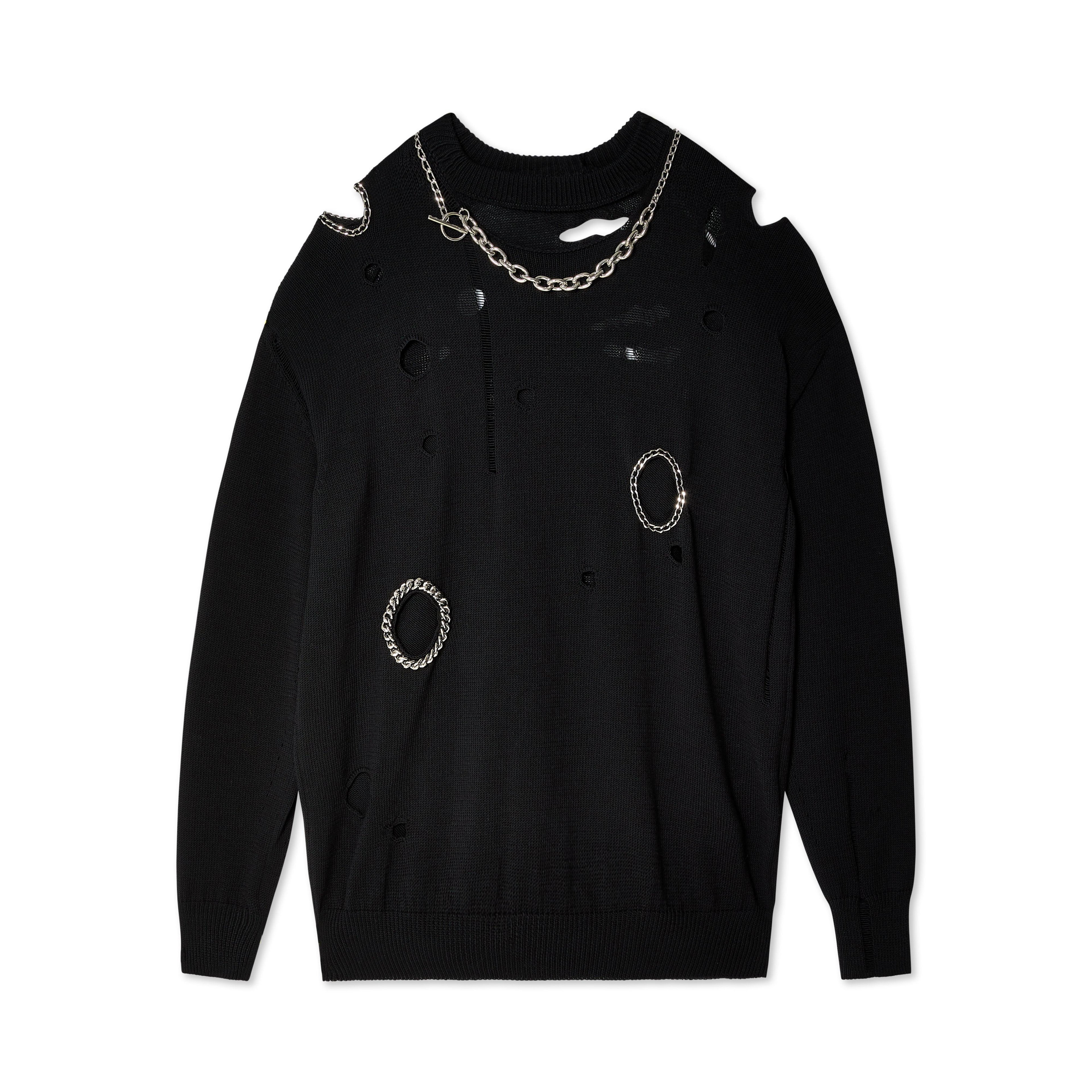 Junya Watanabe - Sweater With Appliqués - (Black) by JUNYA WATANABE