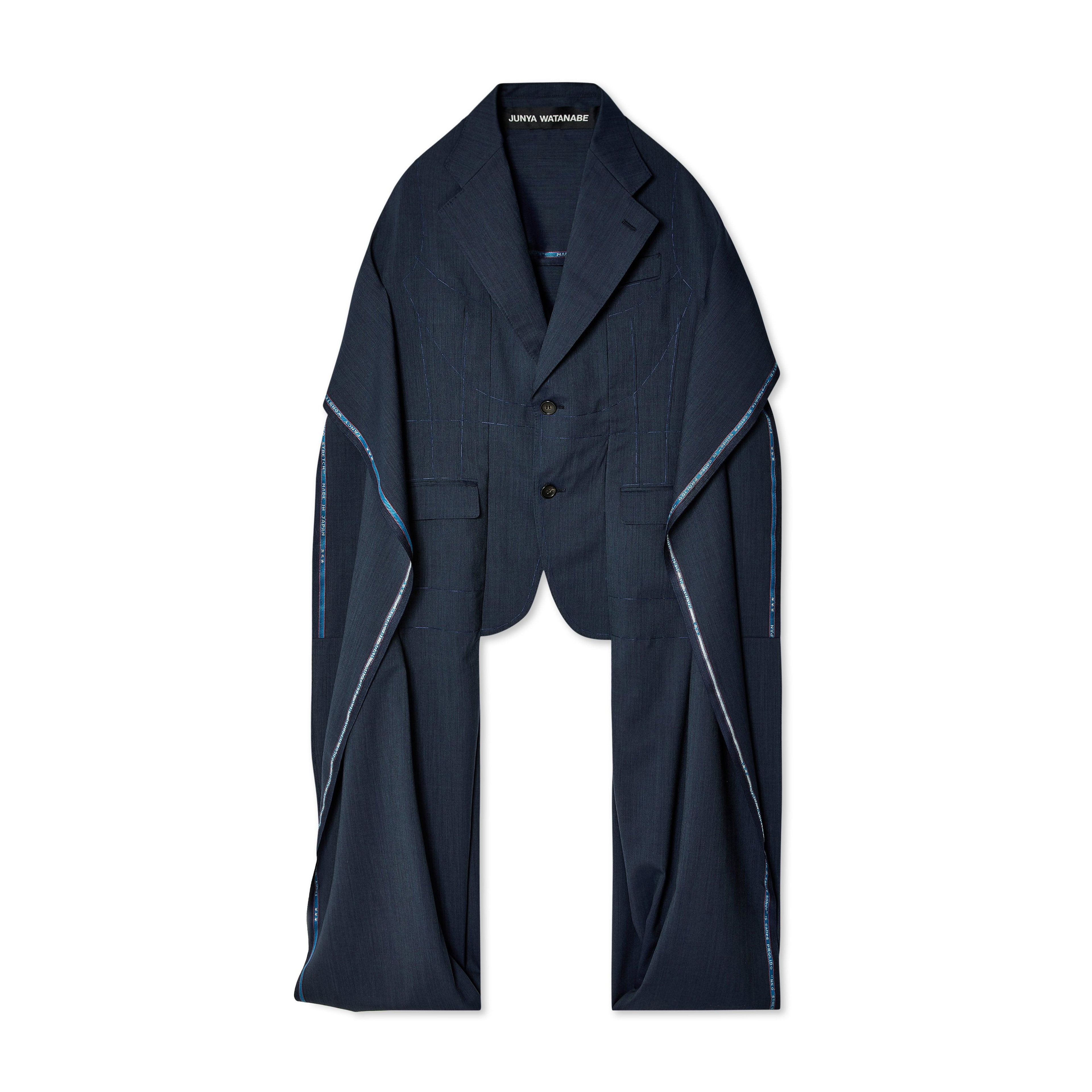 Junya Watanabe - Tropical Wool Long Jacket - (Blue) by JUNYA WATANABE