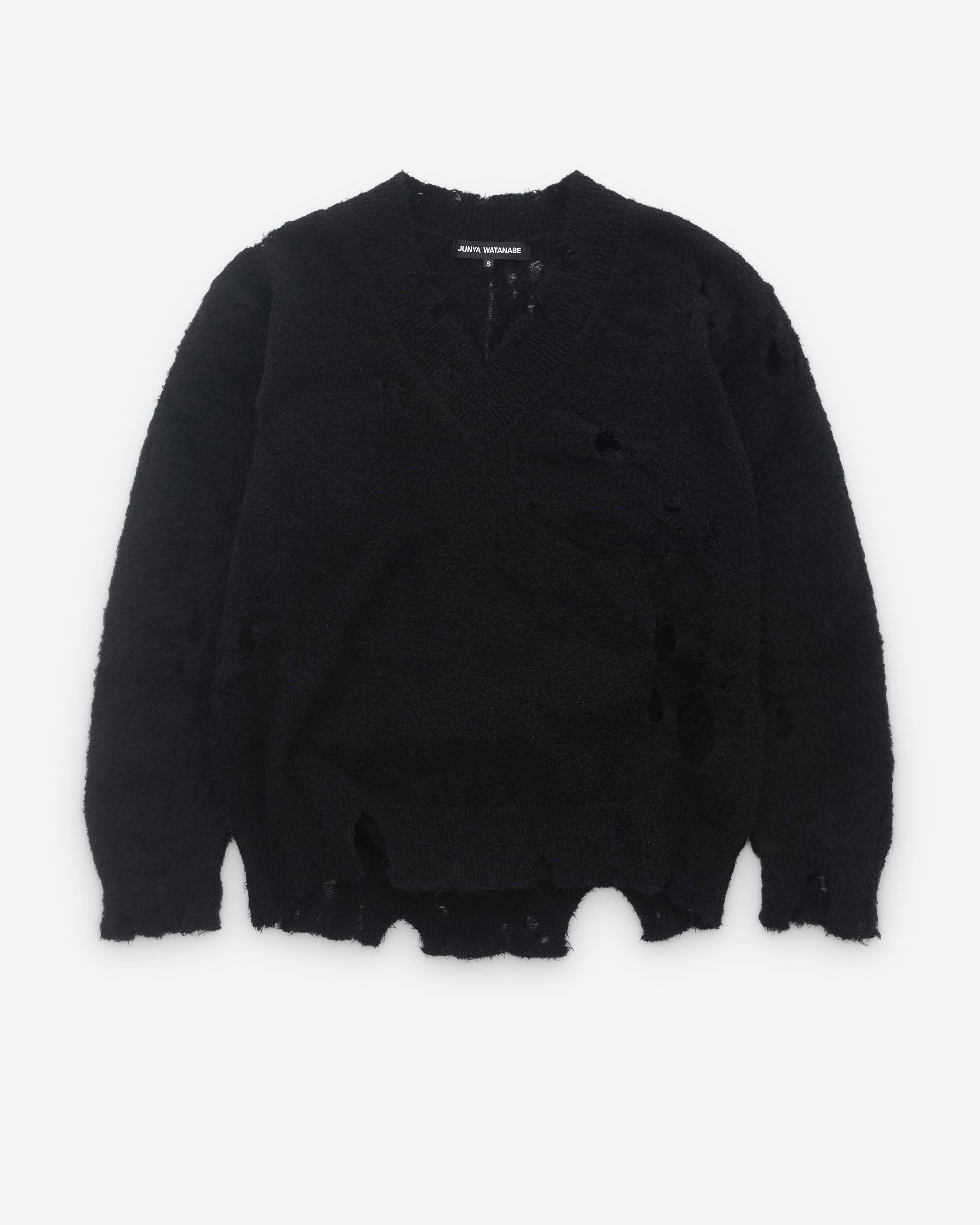 Junya Watanabe - Women’s Distressed Sweater - (Black) by JUNYA WATANABE