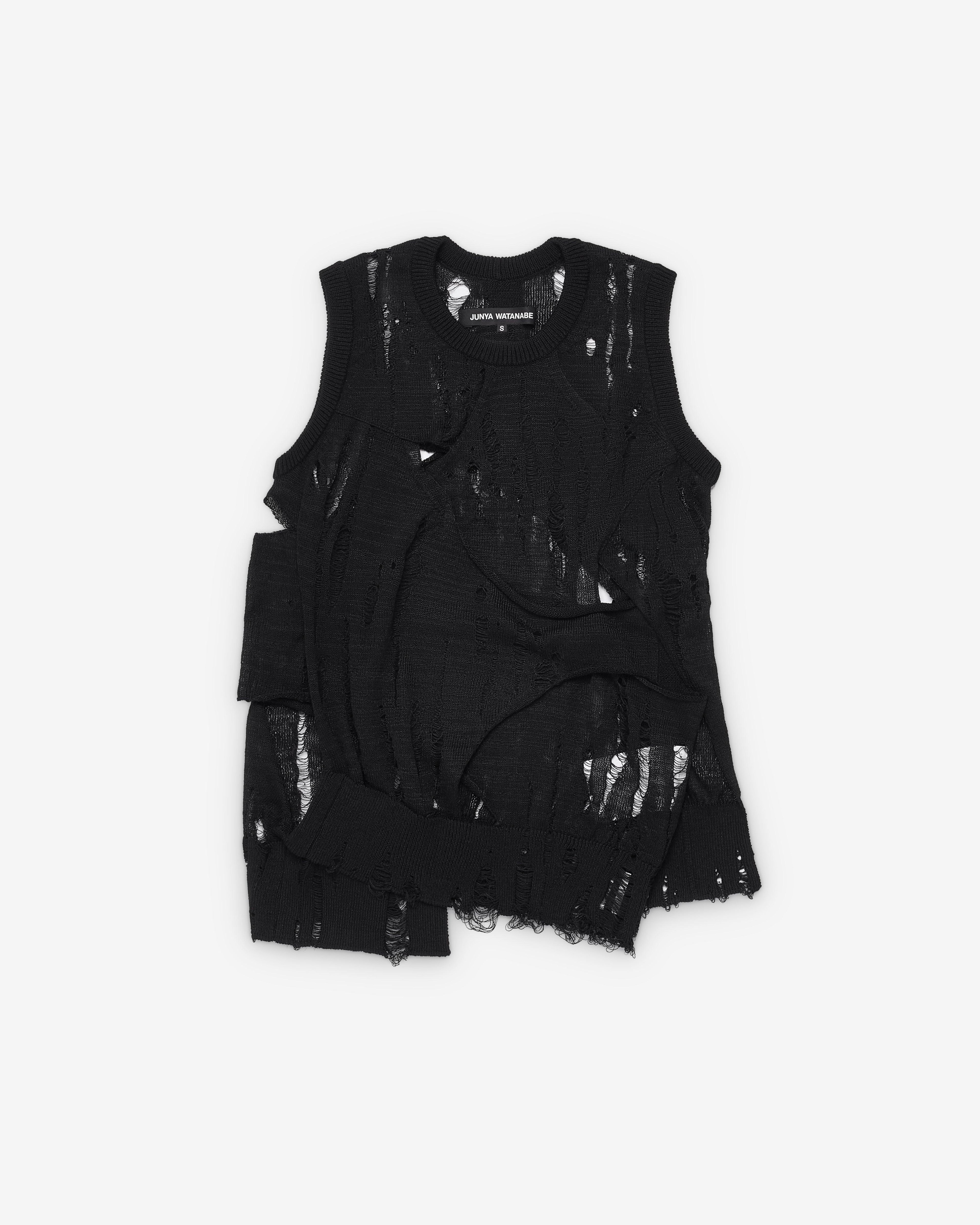 Junya Watanabe - Women's Distressed Vest - (Black) by JUNYA WATANABE