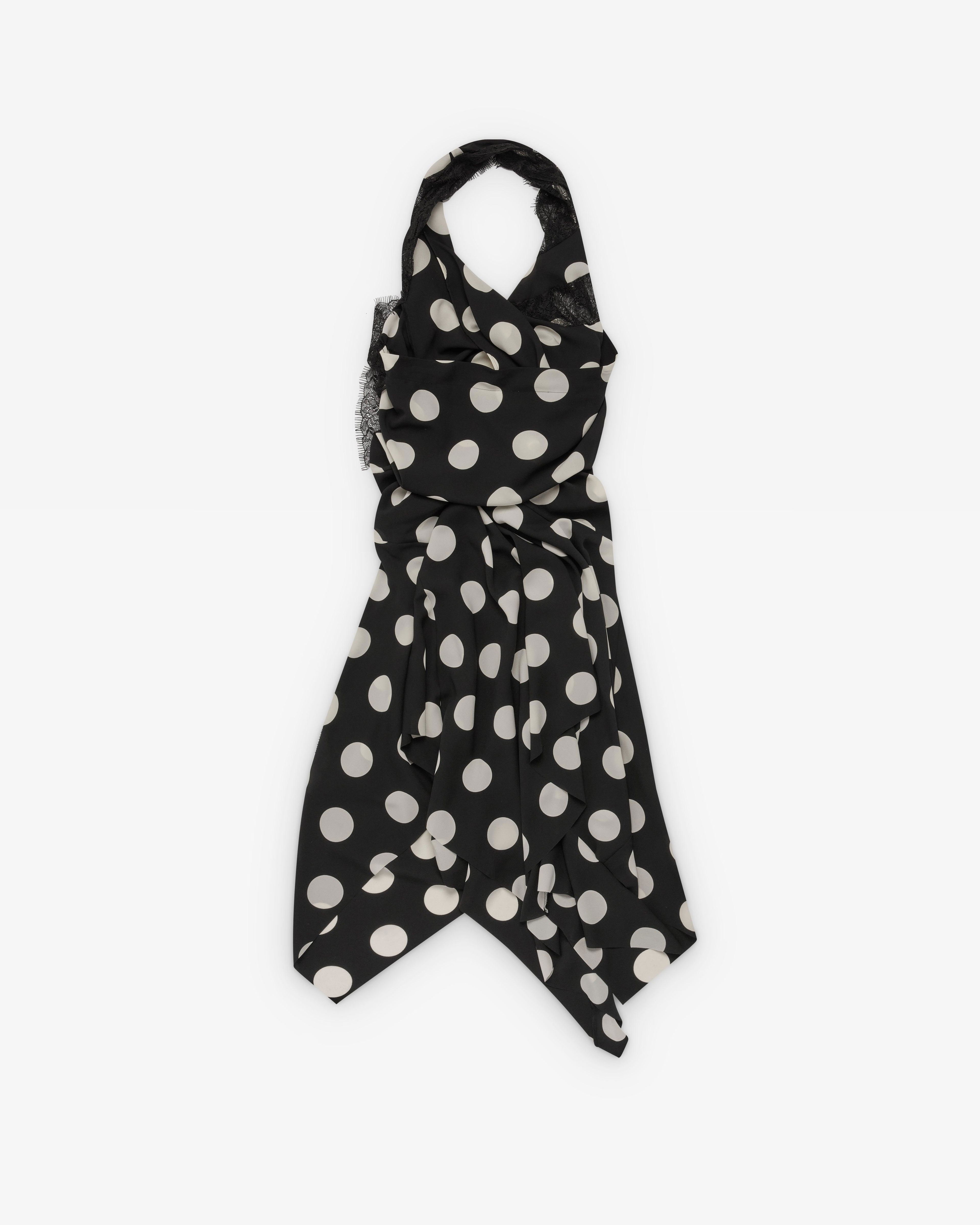 Junya Watanabe - Women's Halter Neck Polka Dot Dress - (Black/White) by JUNYA WATANABE Junya Watanabe - Women's Halter Neck Polka Dot Dress - (Black/White) by JUNYA WATANABE