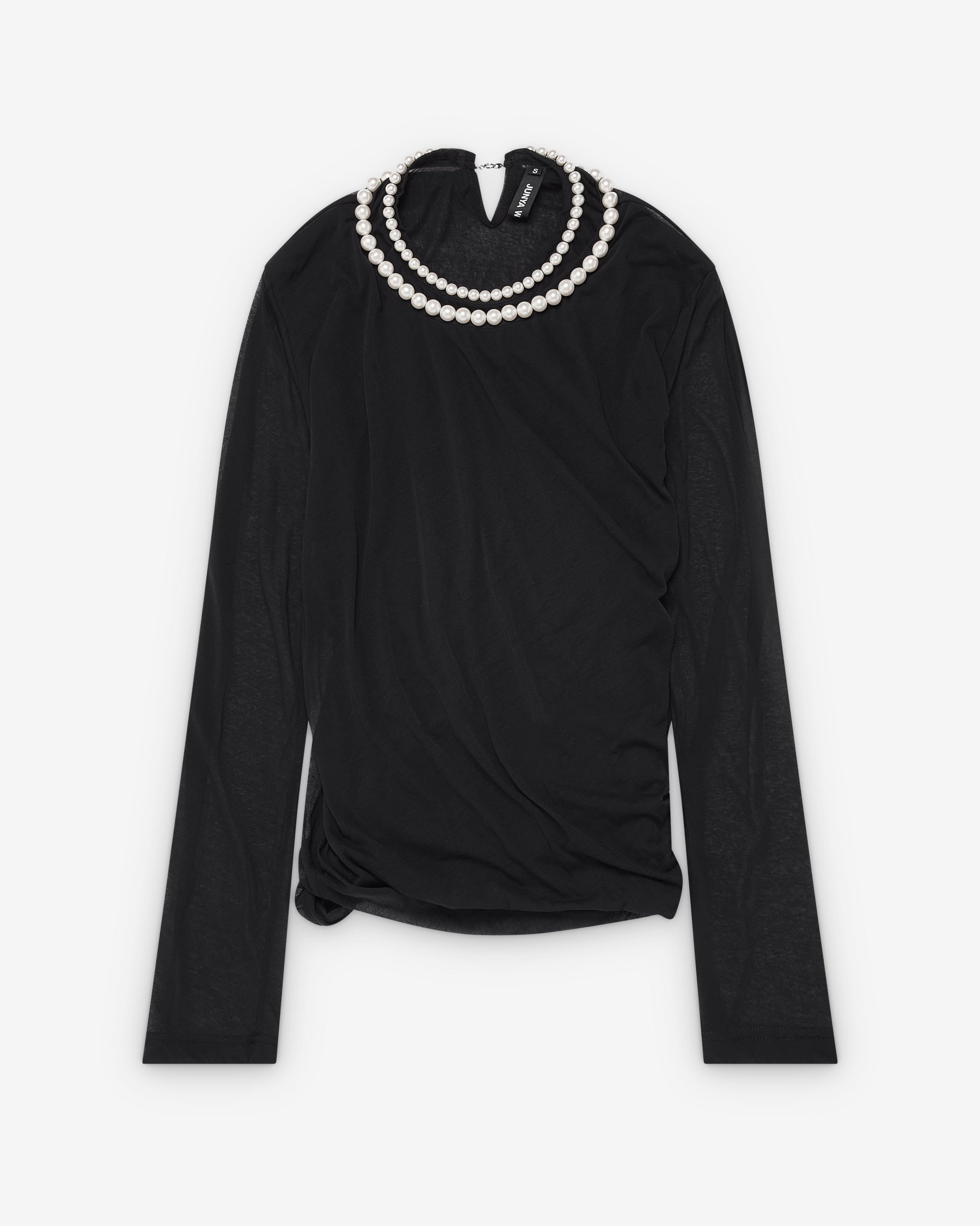 Junya Watanabe - Women's Pearl Neck Top - (Black) by JUNYA WATANABE