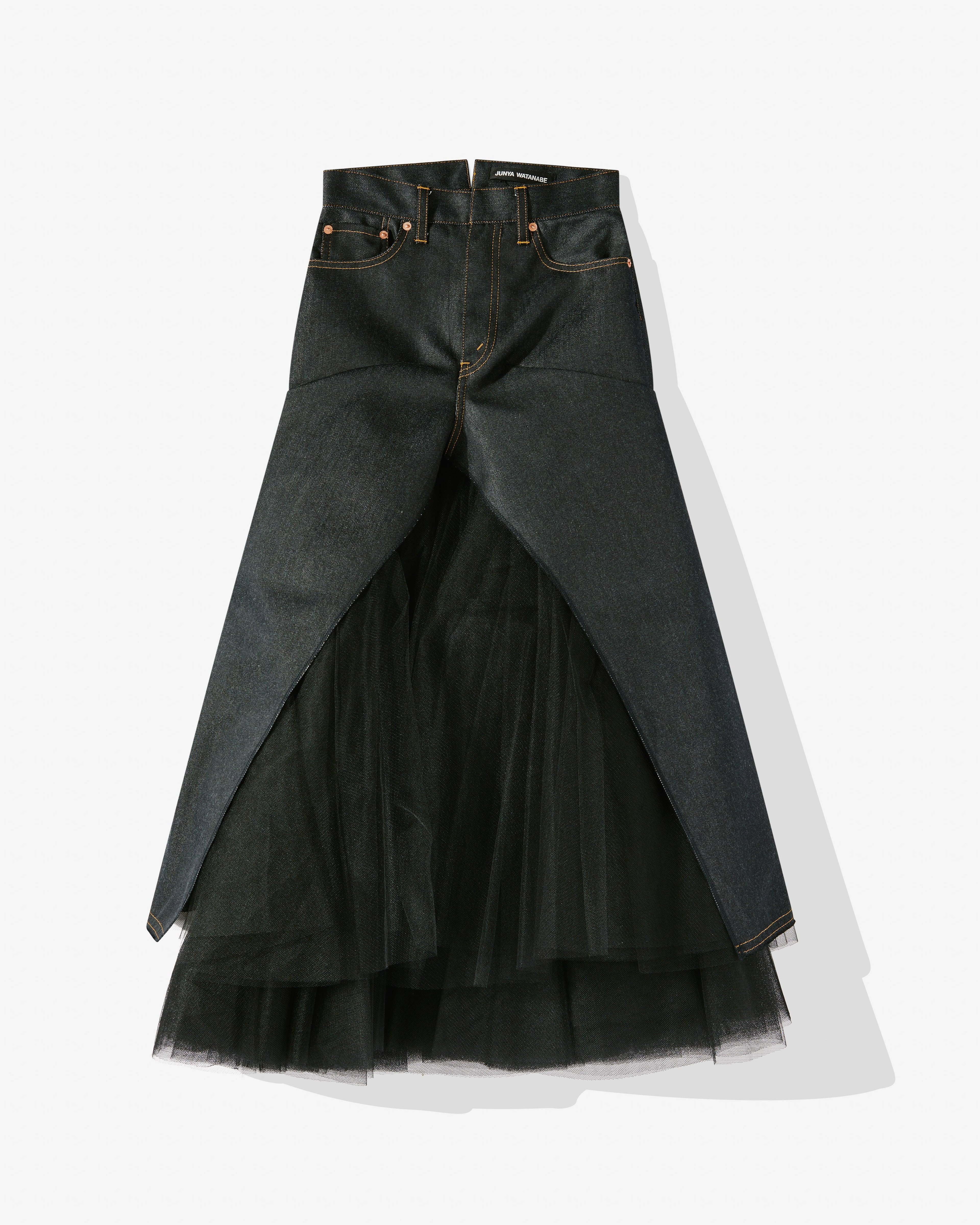 Junya Watanabe - Women’s Polyester Nylon Skirt - (Indigo/Black) by JUNYA WATANABE