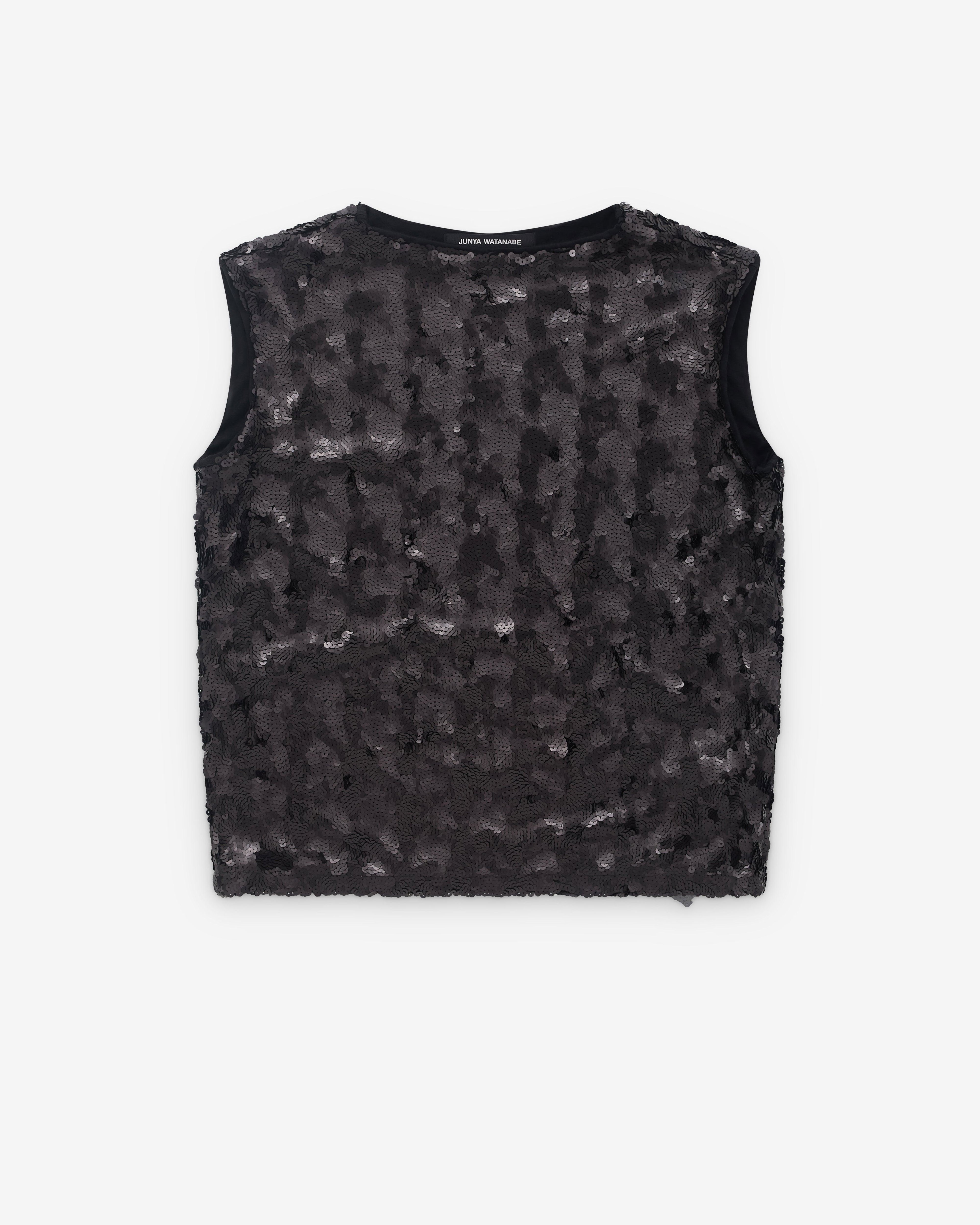 Junya Watanabe - Women’s Sleeveless Sequin Tunic - (Black) by JUNYA WATANABE