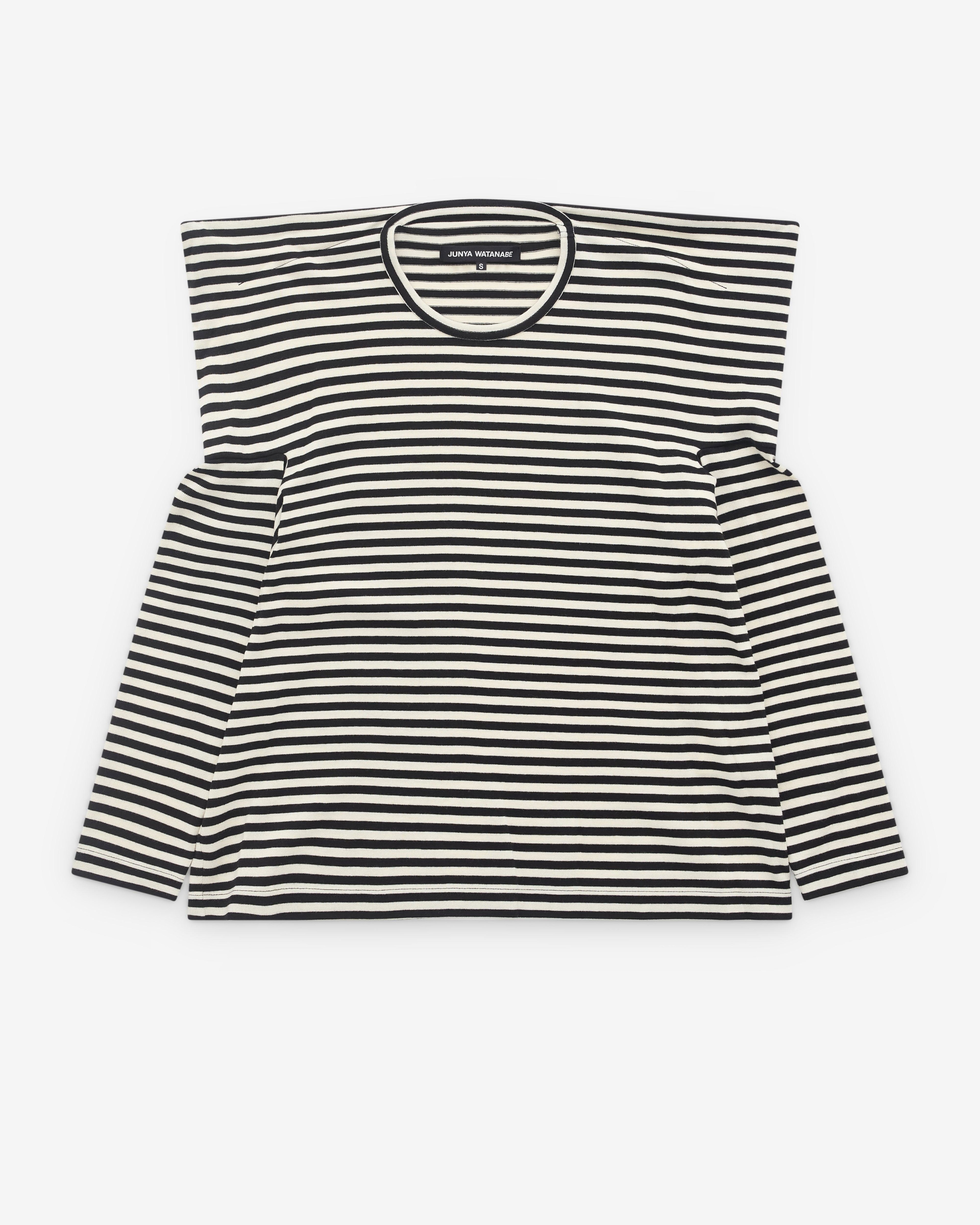 Junya Watanabe - Women’s Striped Long Sleeve T-Shirt - (Black/White) by JUNYA WATANABE