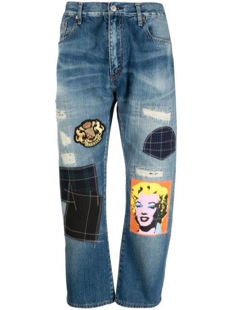Patchwork cropped jeans by JUNYA WATANABE
