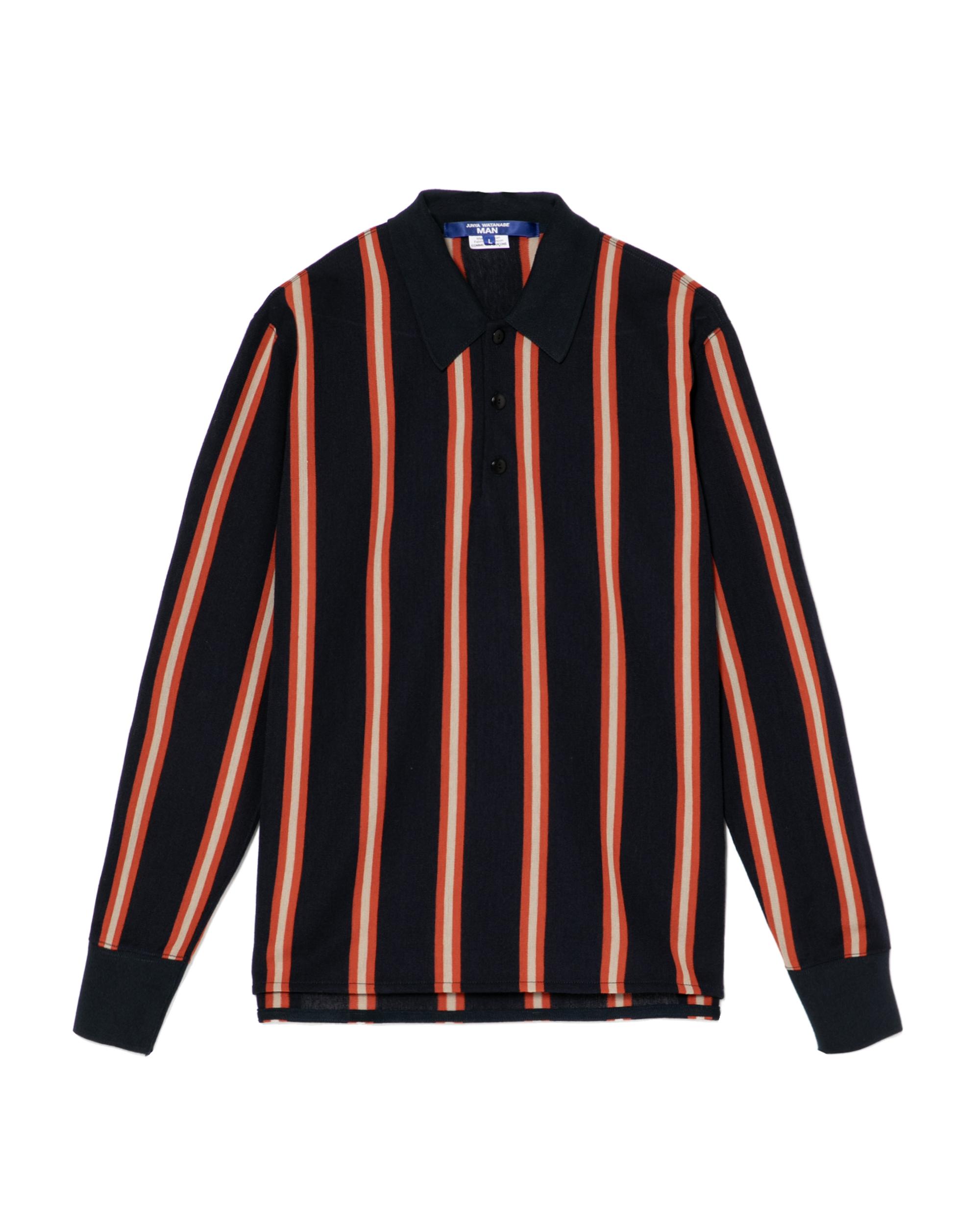 Striped knit polo by JUNYA WATANABE