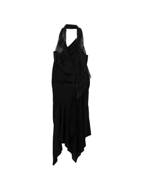 asymmetric lace-panel dress by JUNYA WATANABE
