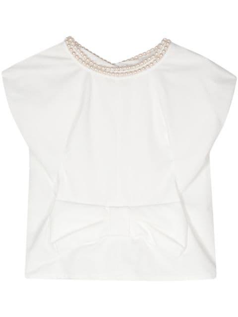 bow-detail sleeveless top by JUNYA WATANABE