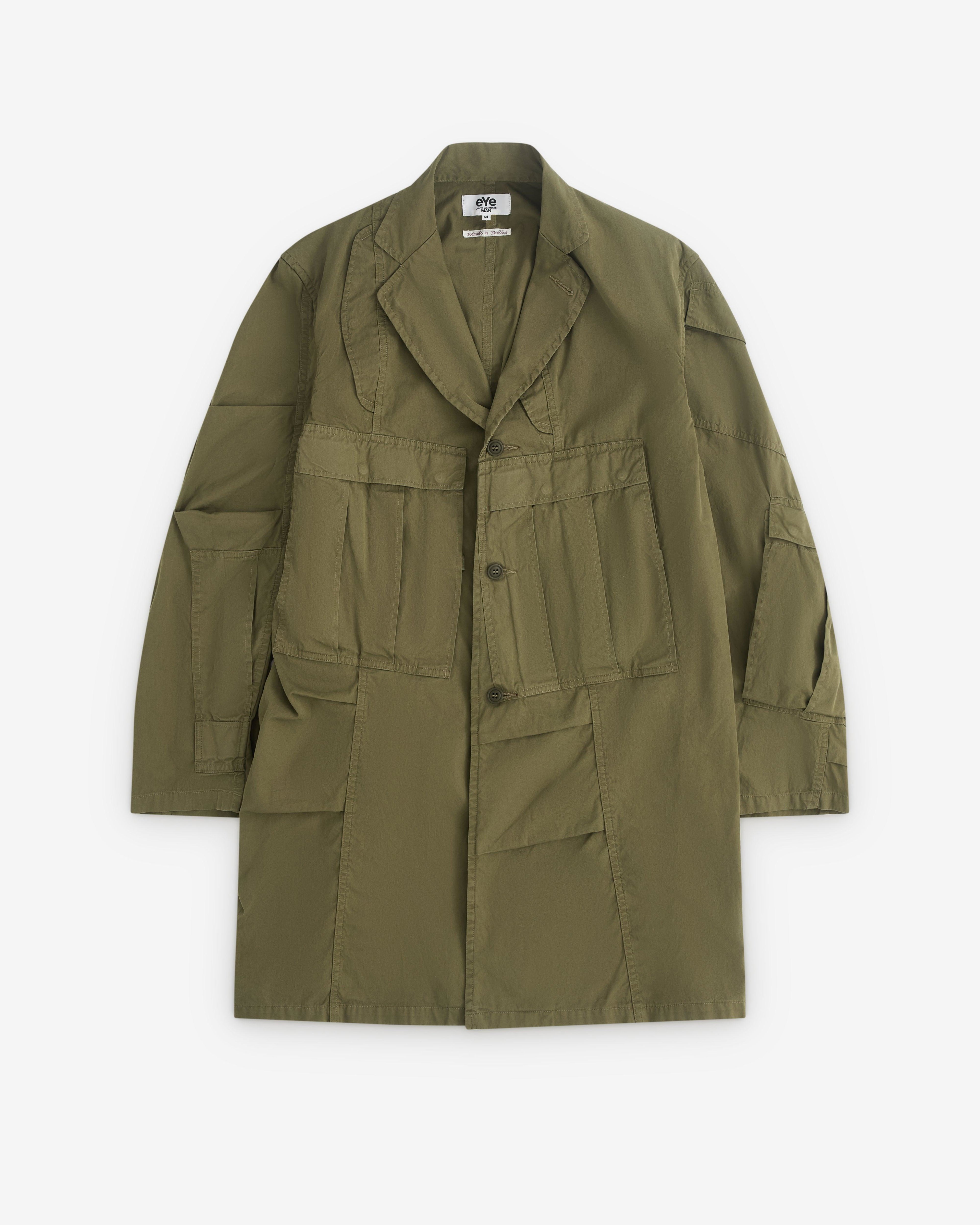 eYe Junya Watanabe Man - Men’s Rebuild By Needles Multi Pocket Duster Coat - (Khaki) by JUNYA WATANABE