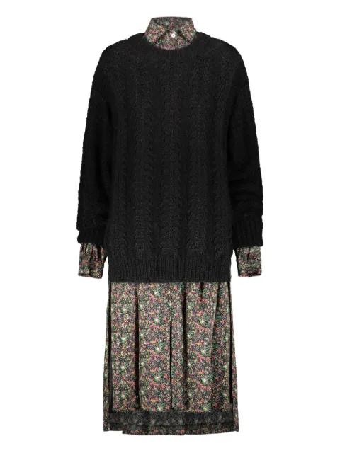 floral knit midi dress by JUNYA WATANABE