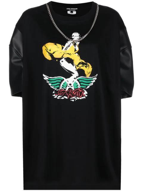 graphic-print contrast-sleeve T-shirt by JUNYA WATANABE