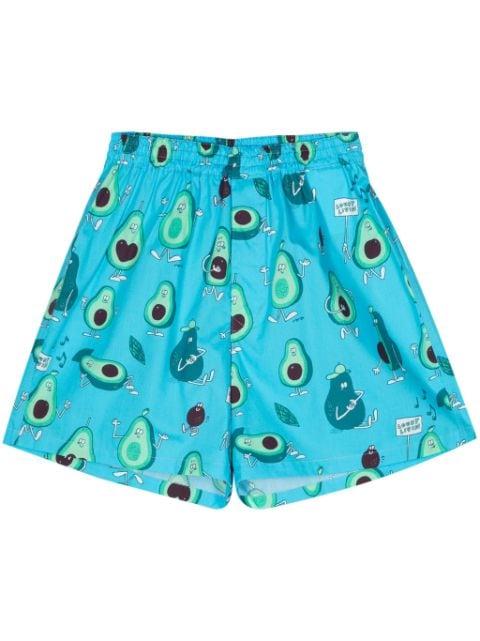 graphic-print cotton shorts by JUNYA WATANABE